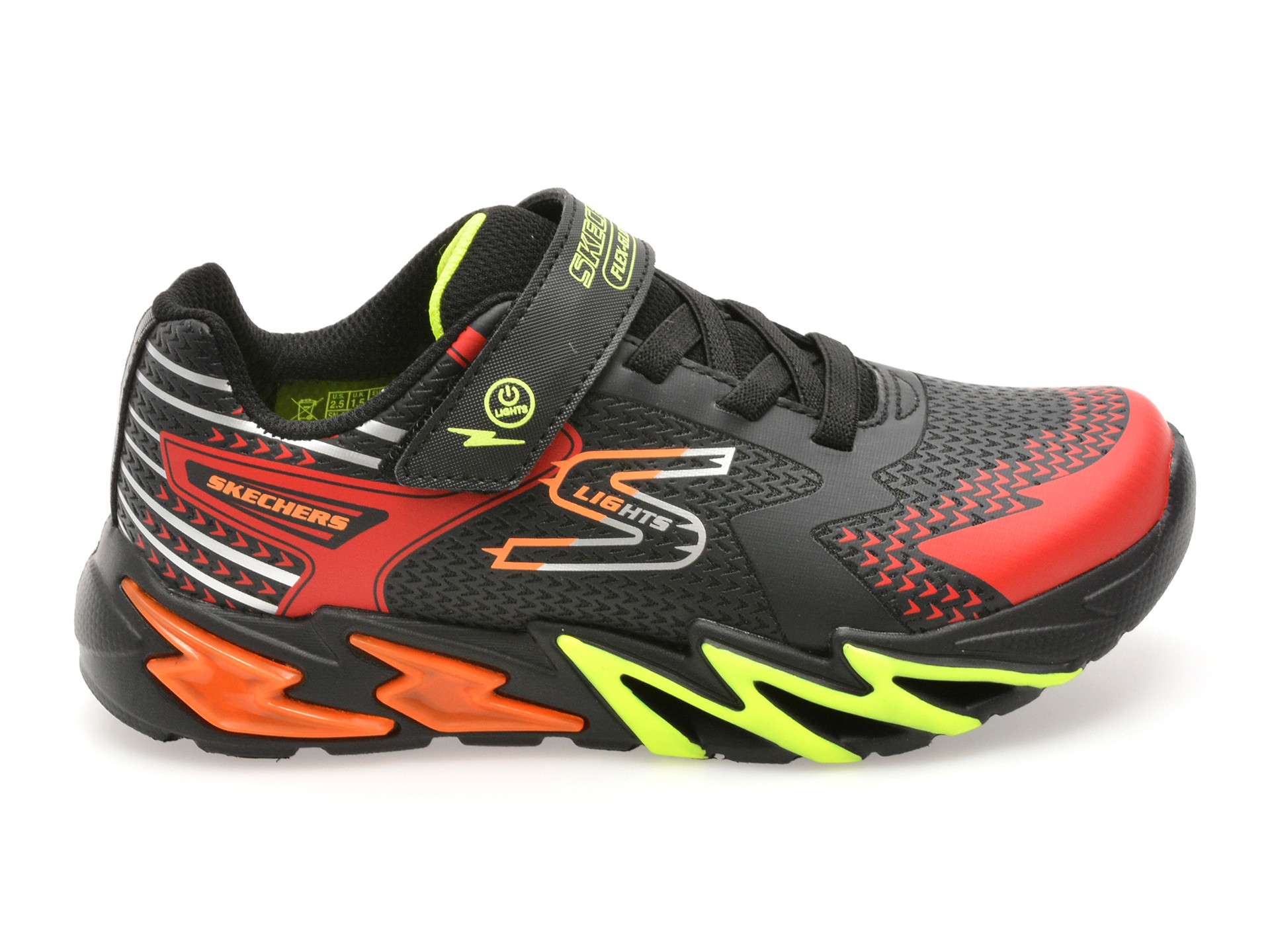 Pantofi sport SKECHERS negri, FLEX-GLOW BOLT, din material textil