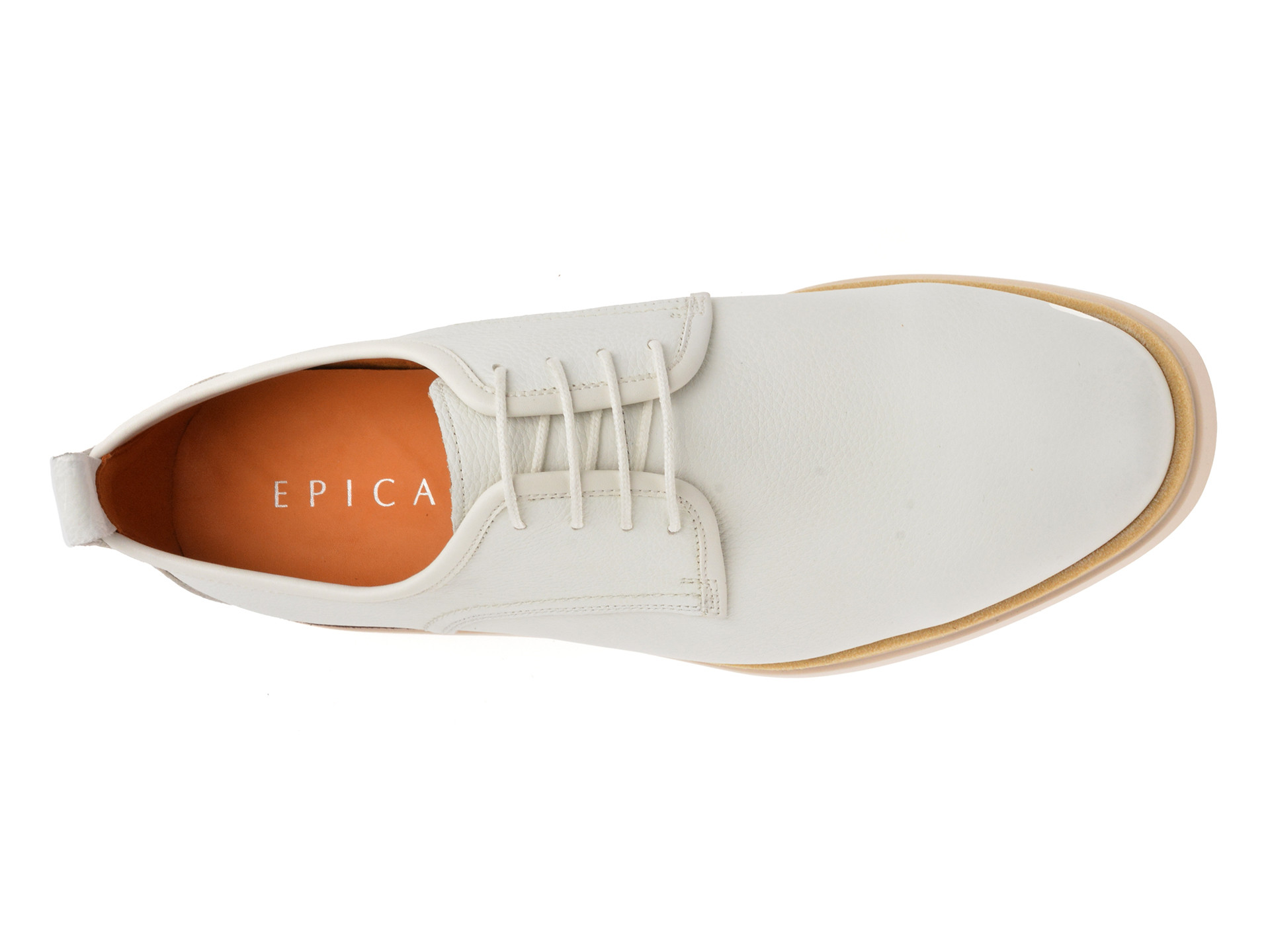 Pantofi EPICA albi, MC102, din piele naturala