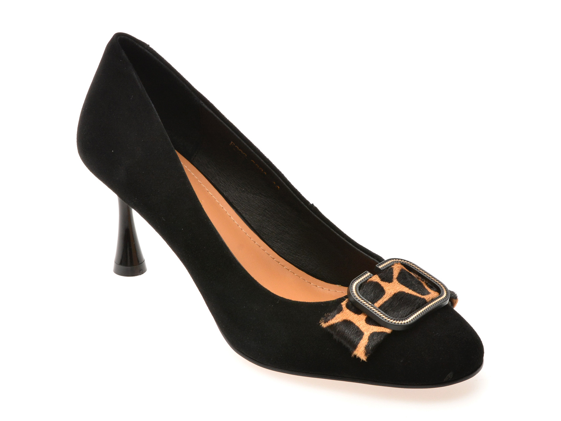 Pantofi eleganti EPICA negri, F222, din piele intoarsa