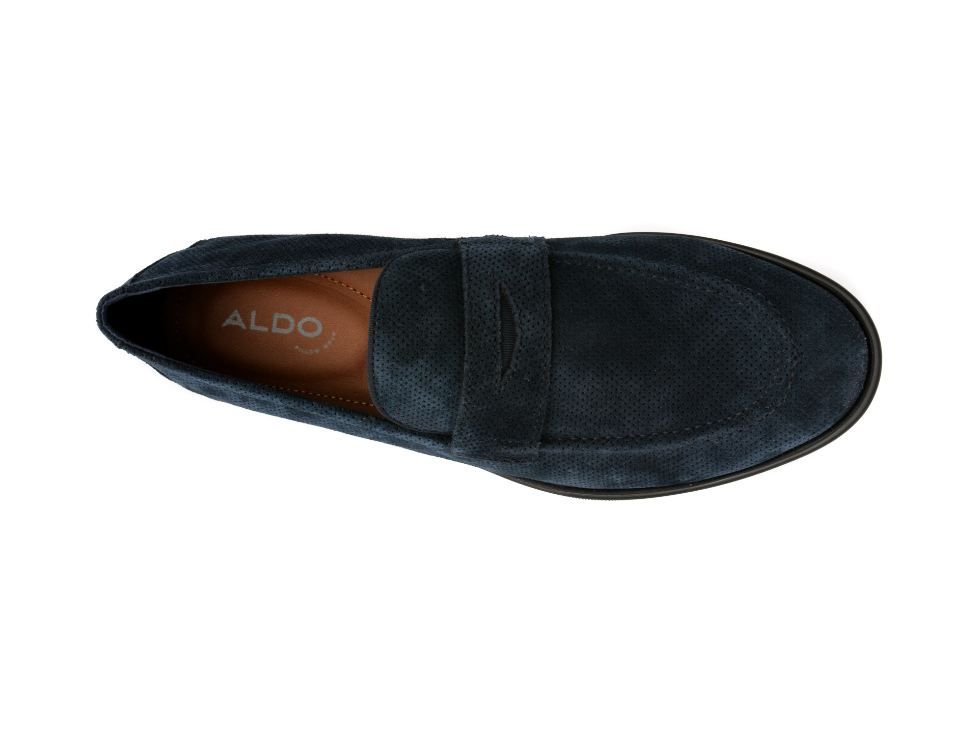 Mocasini eleganti ALDO bleumarin, JOURNEY 410, din piele intoarsa