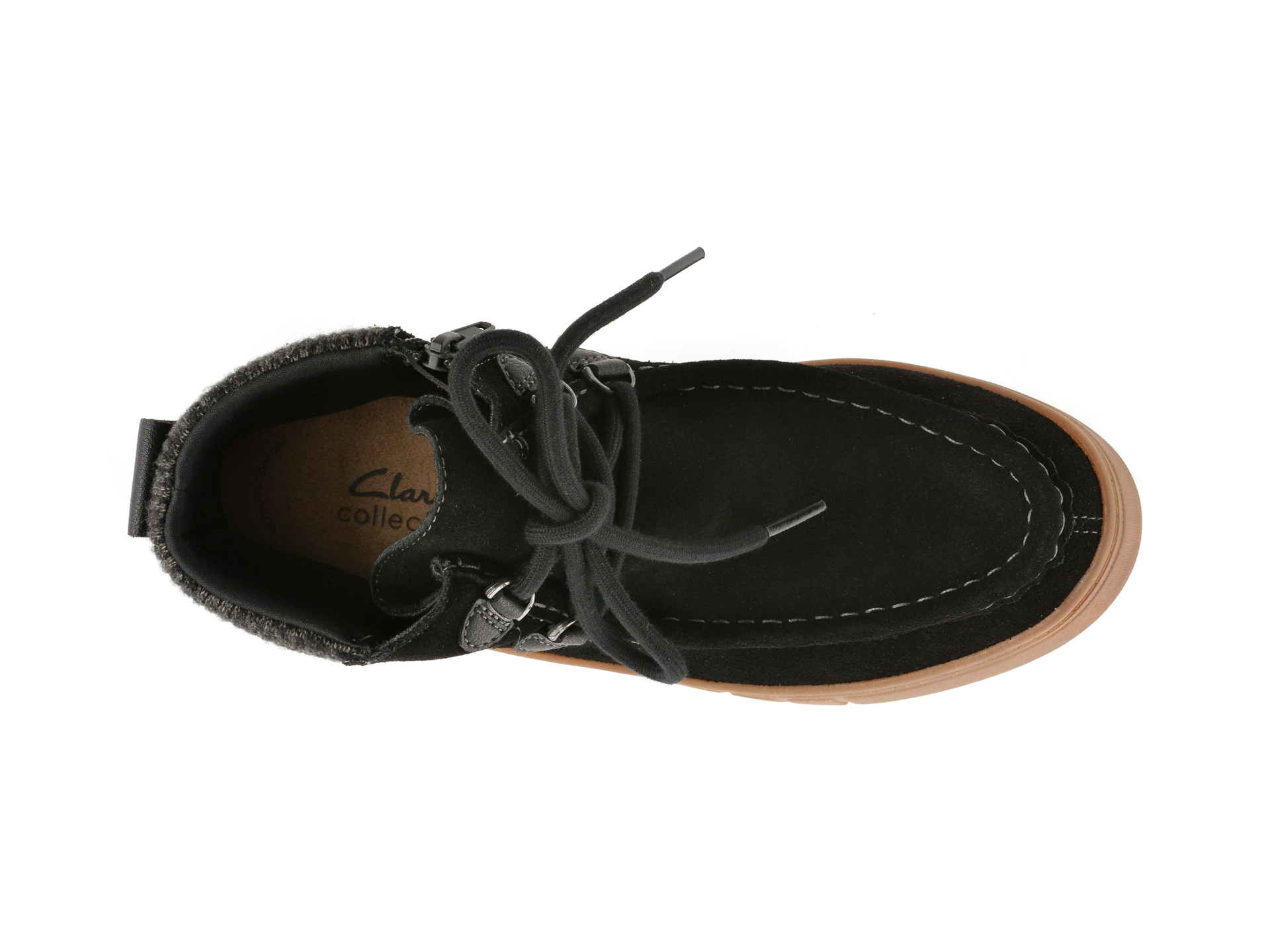 Ghete CLARKS negre, MYKAH IZZY, din piele intoarsa