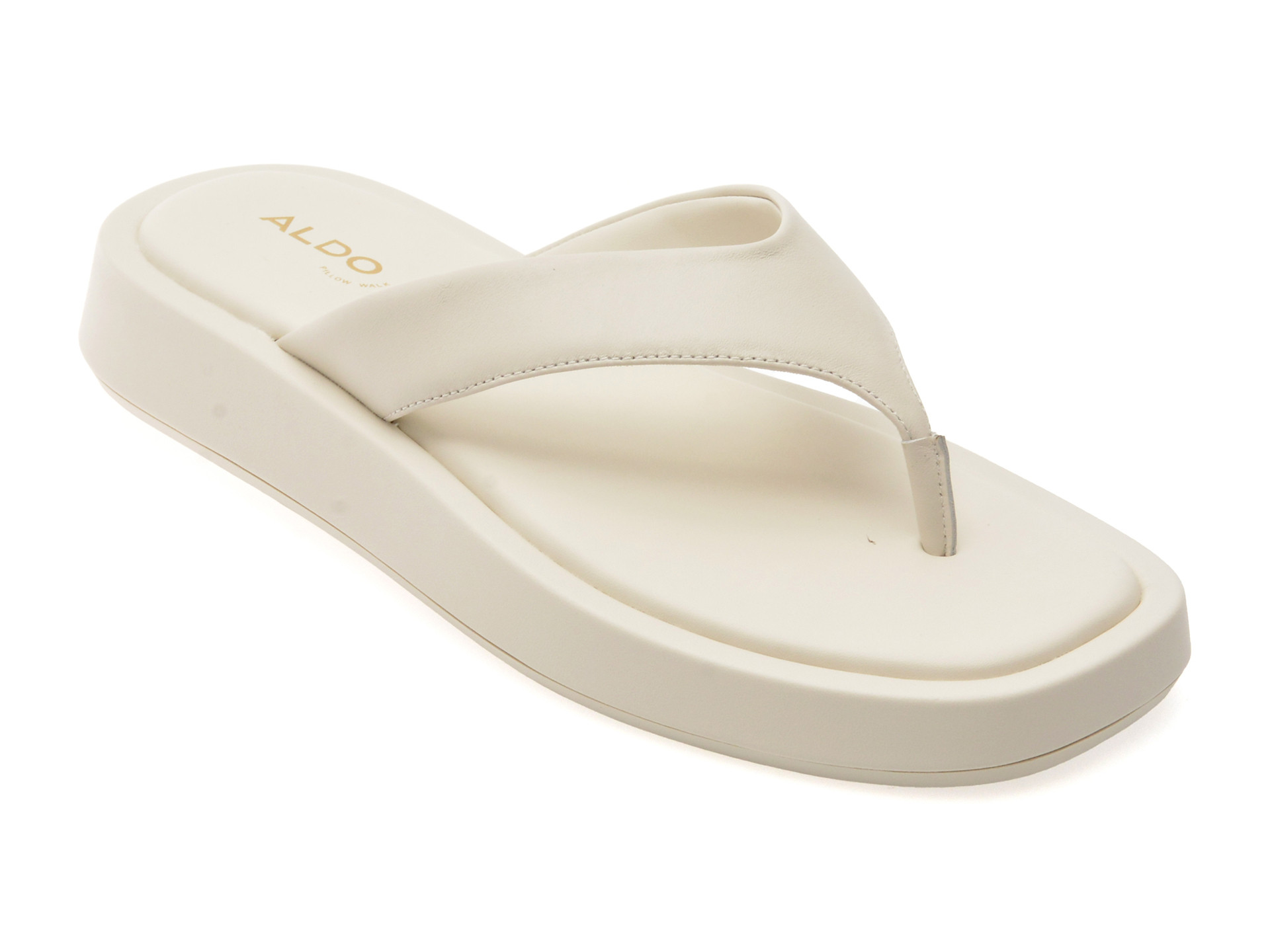 Papuci ALDO albi, GRETTLE 121, din piele naturala