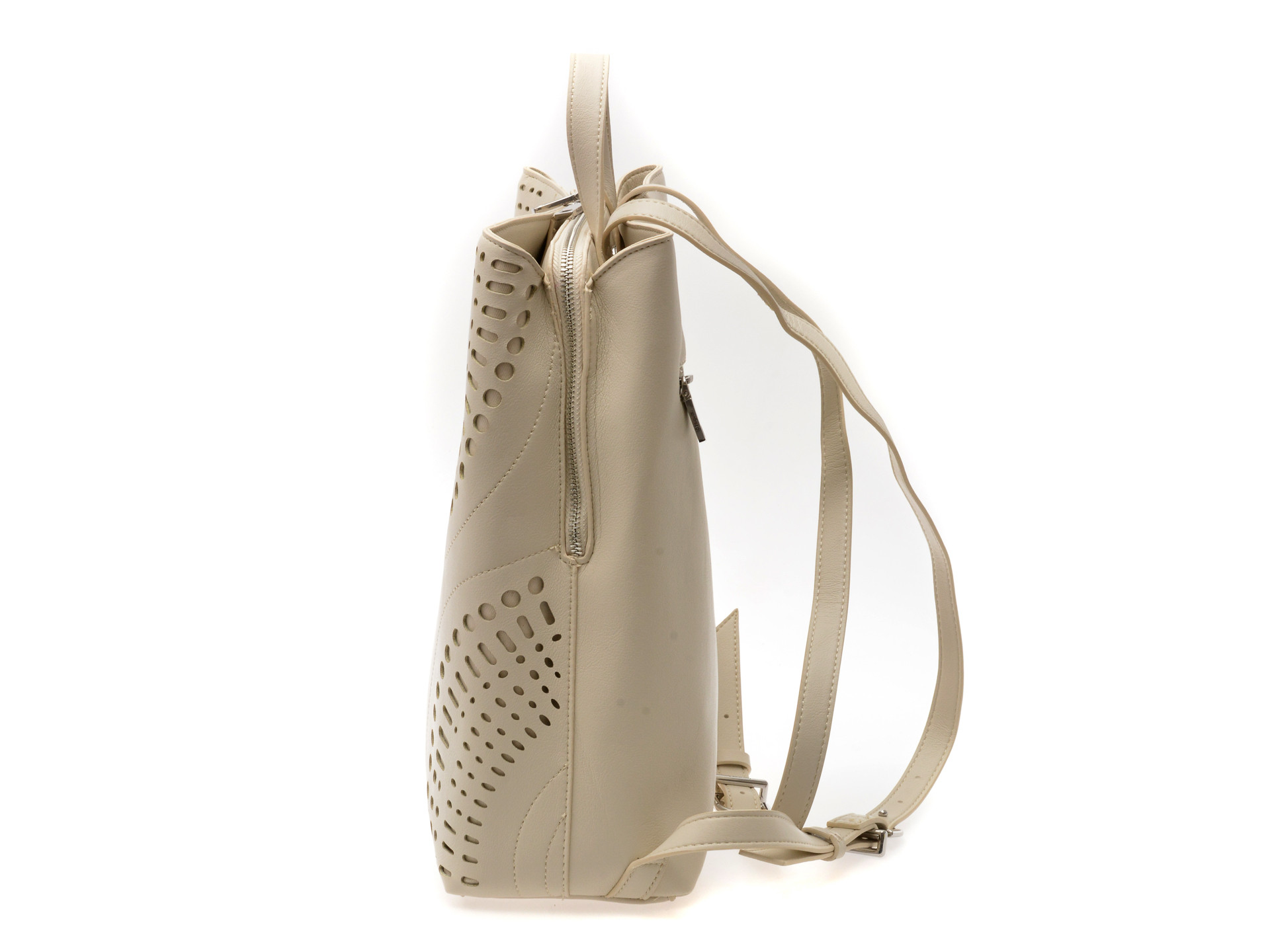 Rucsac DESIGUAL alb, SAKP13, din piele ecologica