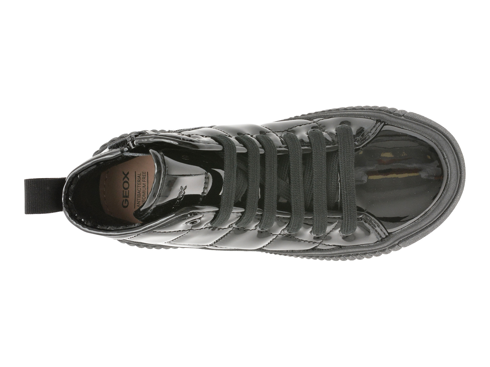 Ghete GEOX negre, J56M3F, din piele ecologica lacuita