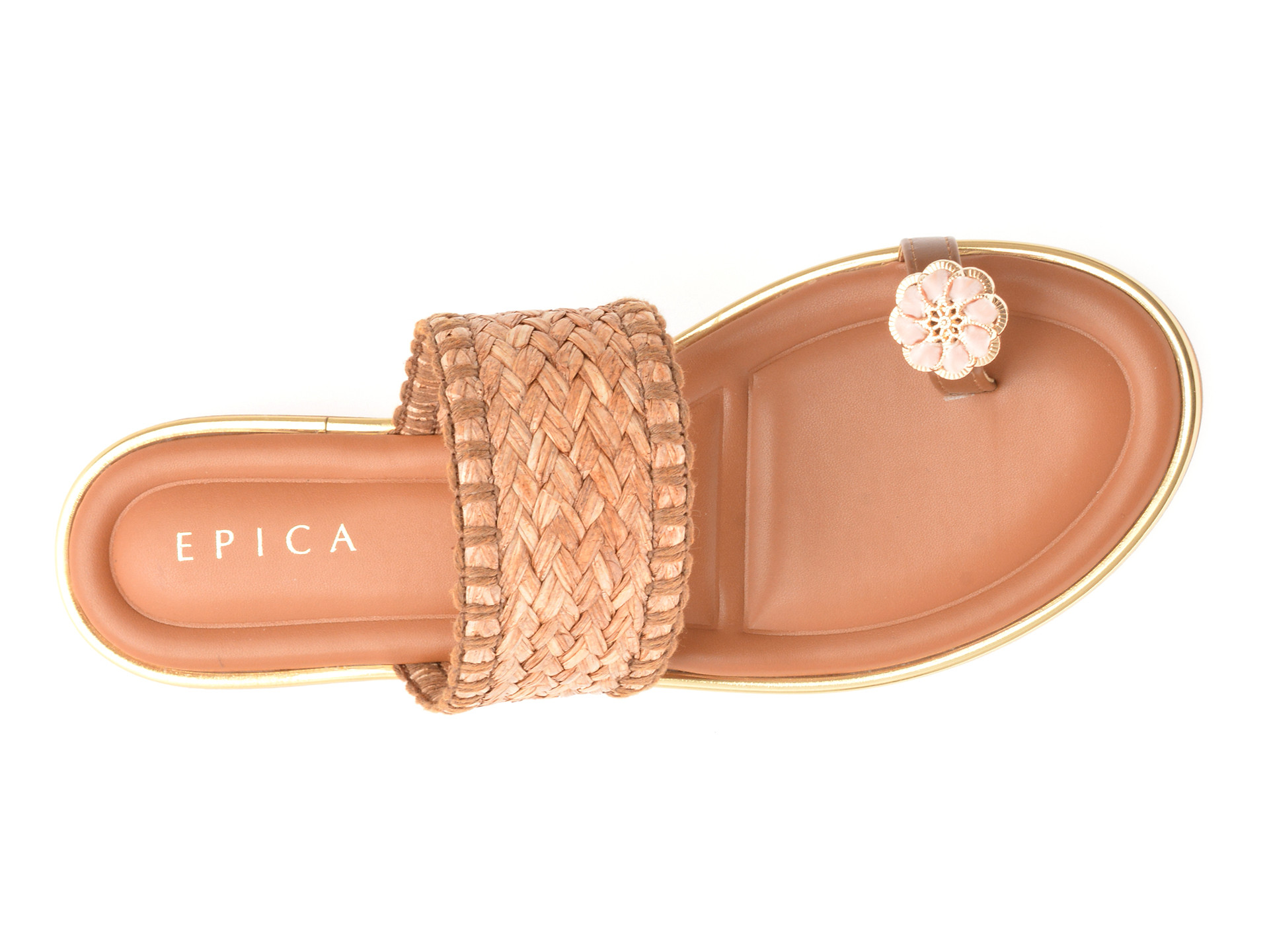 Papuci EPICA maro, 82959, din material textil