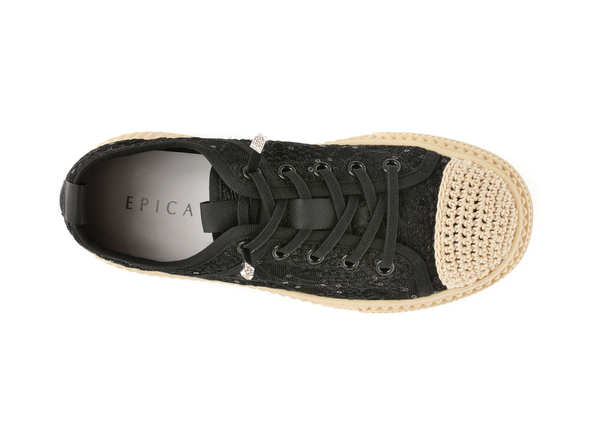 Pantofi EPICA negri, 5063, din material textil