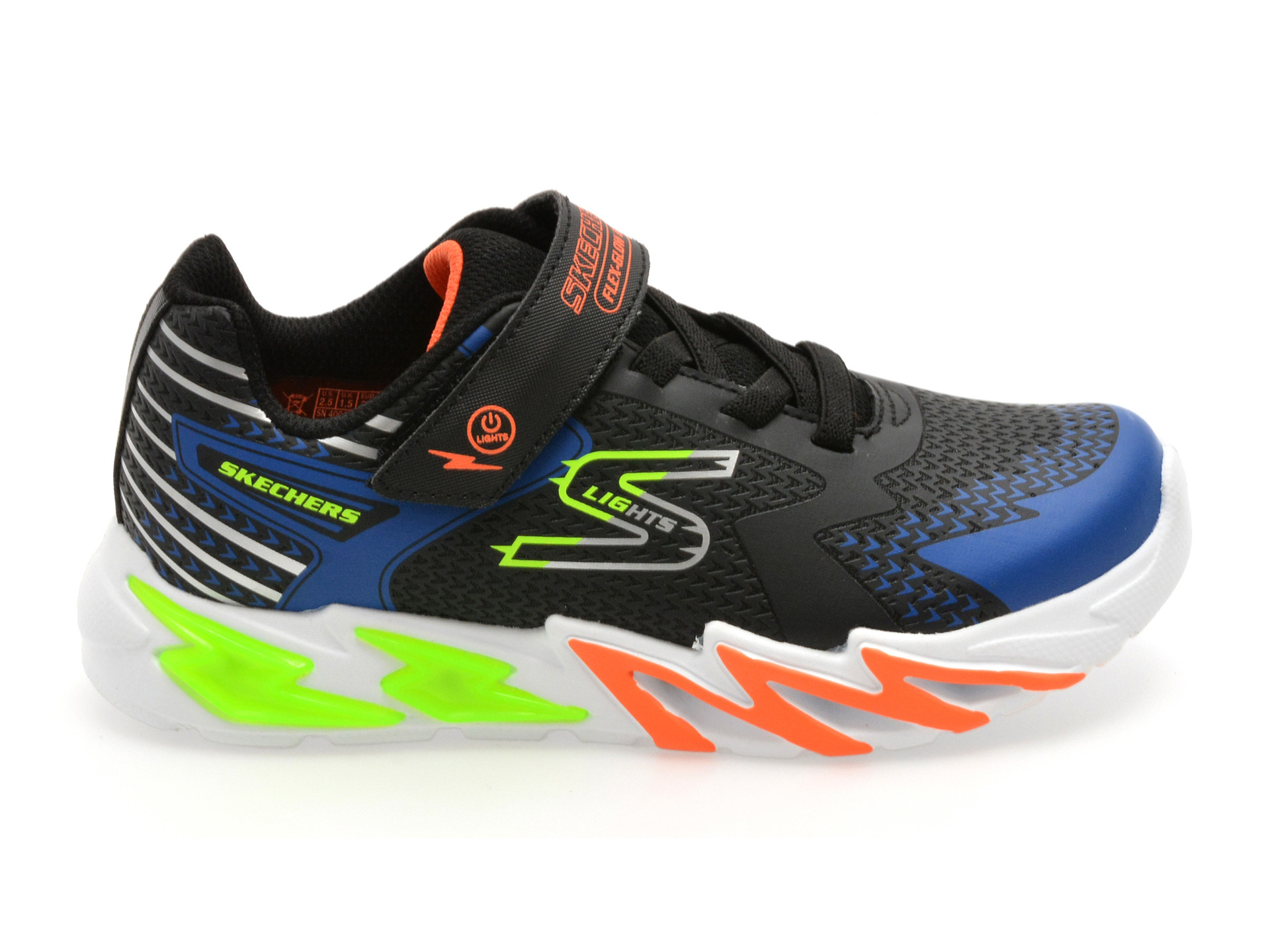 Pantofi sport SKECHERS negri, FLEX-GLOW BOLT, din material textil
