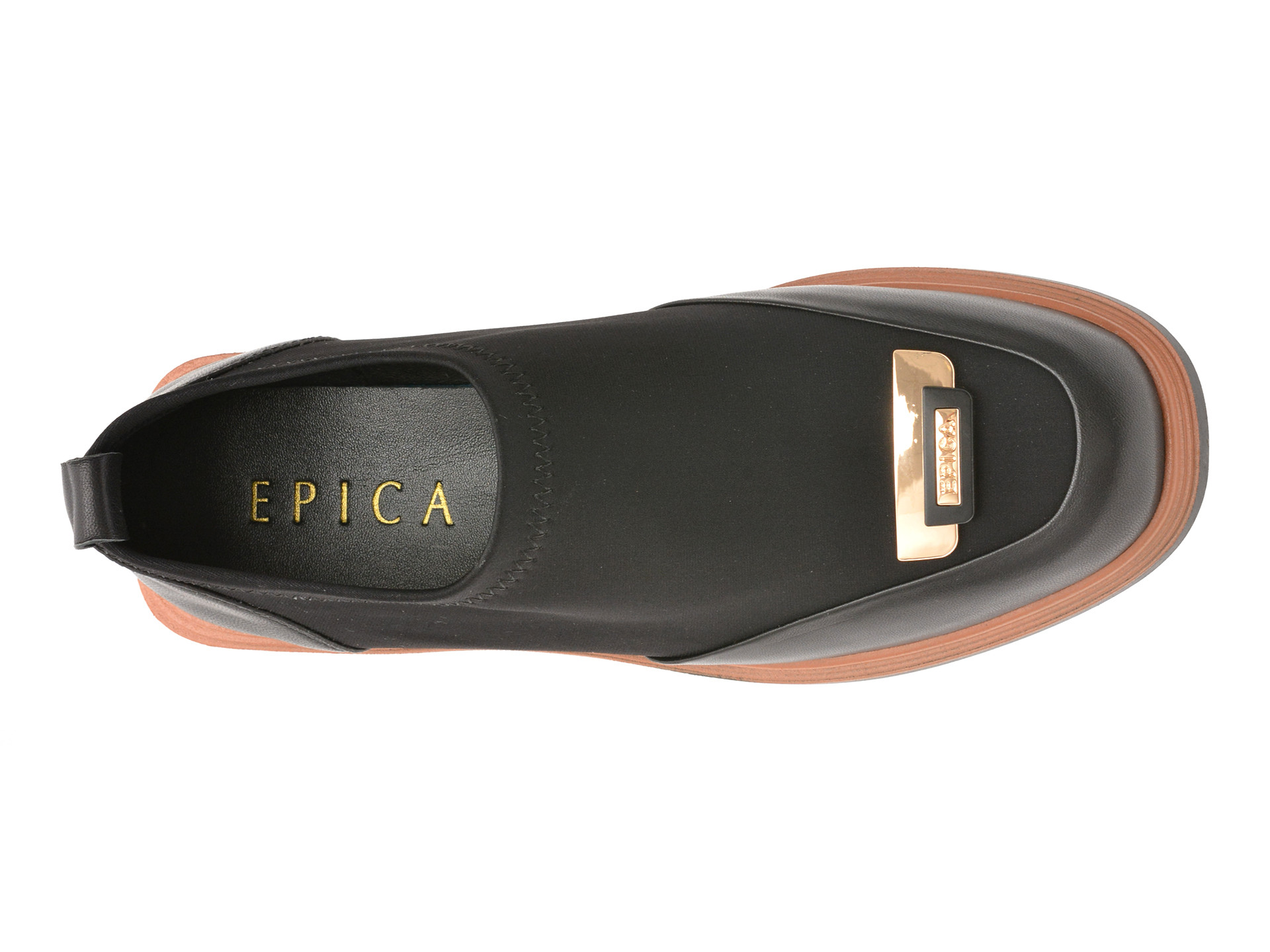 Pantofi EPICA negri, S146, din material textil