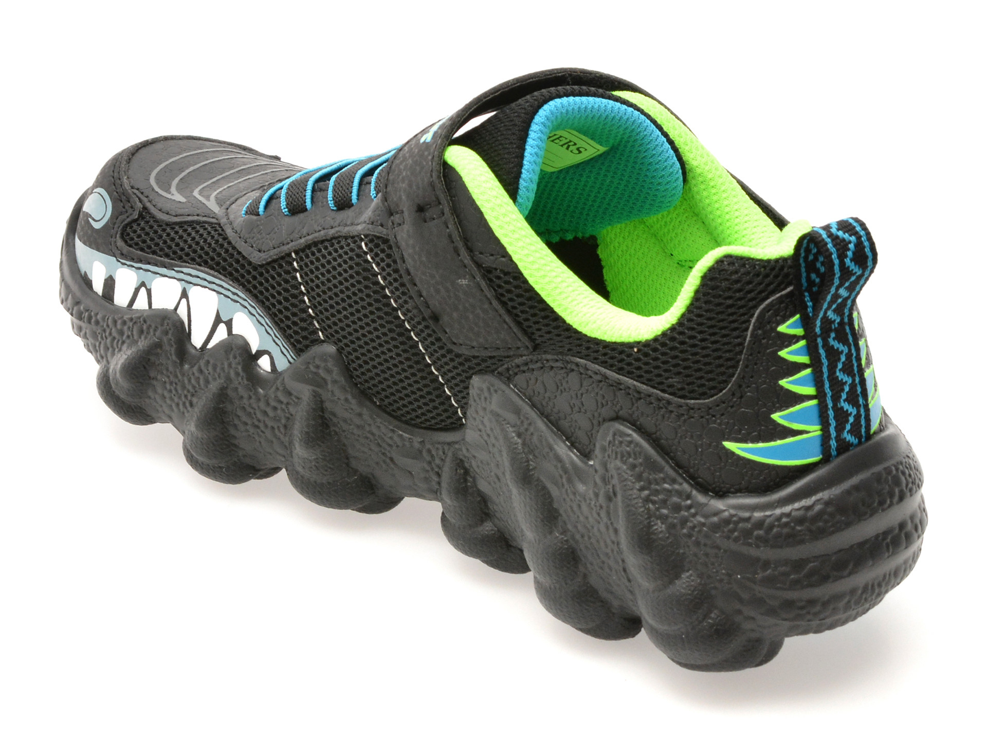 Pantofi sport SKECHERS negri, SKECH-O-SAURUS LIGHTS 2.0, din material textil