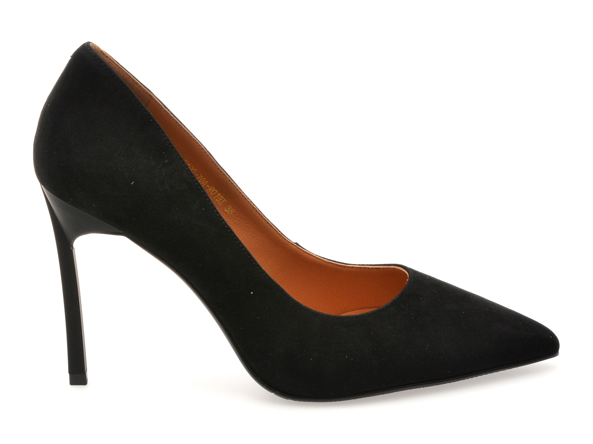 Pantofi eleganti EPICA negri, E19070, din piele intoarsa