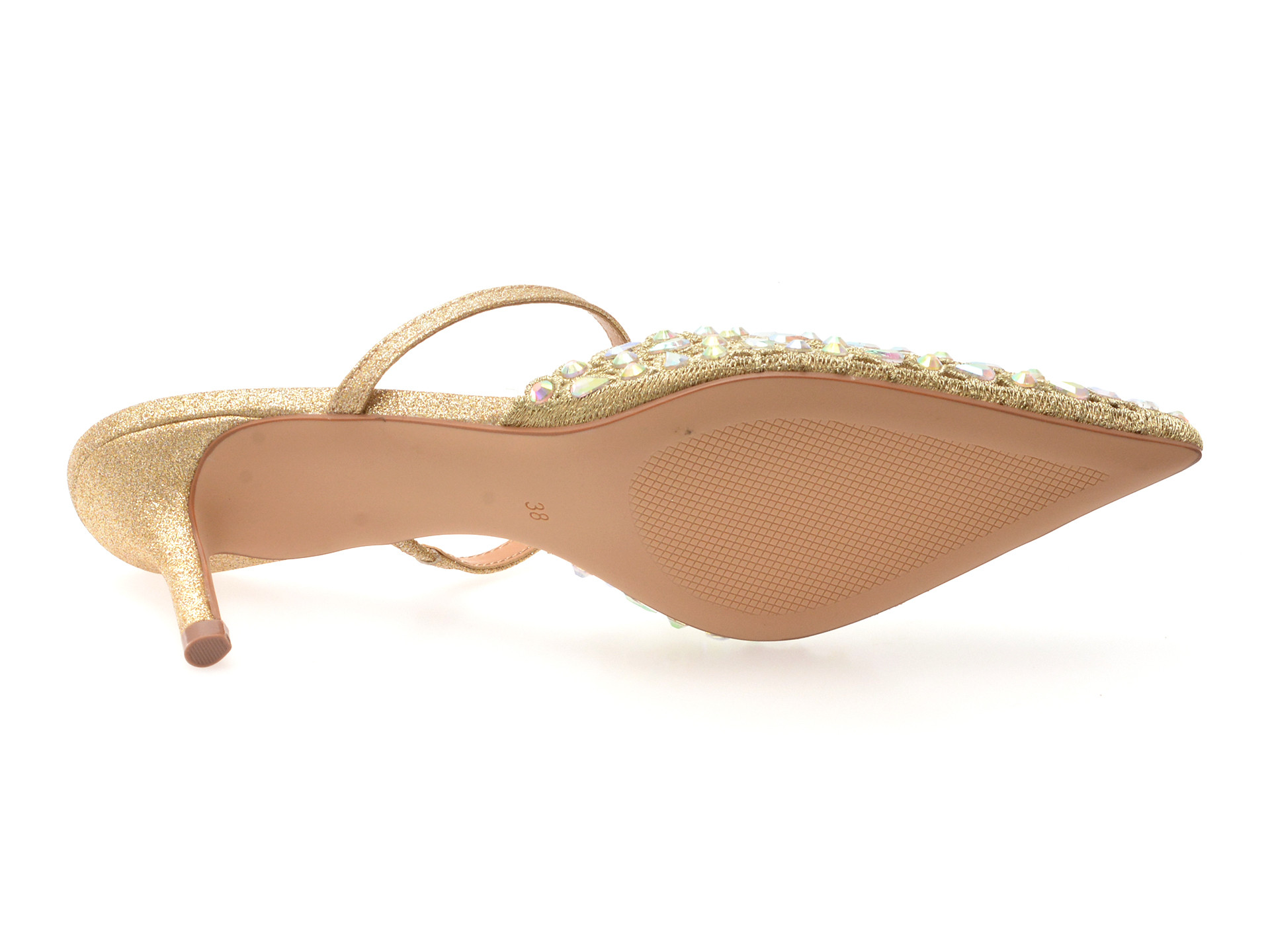 Pantofi eleganti EPICA aurii, 101605, din material textil