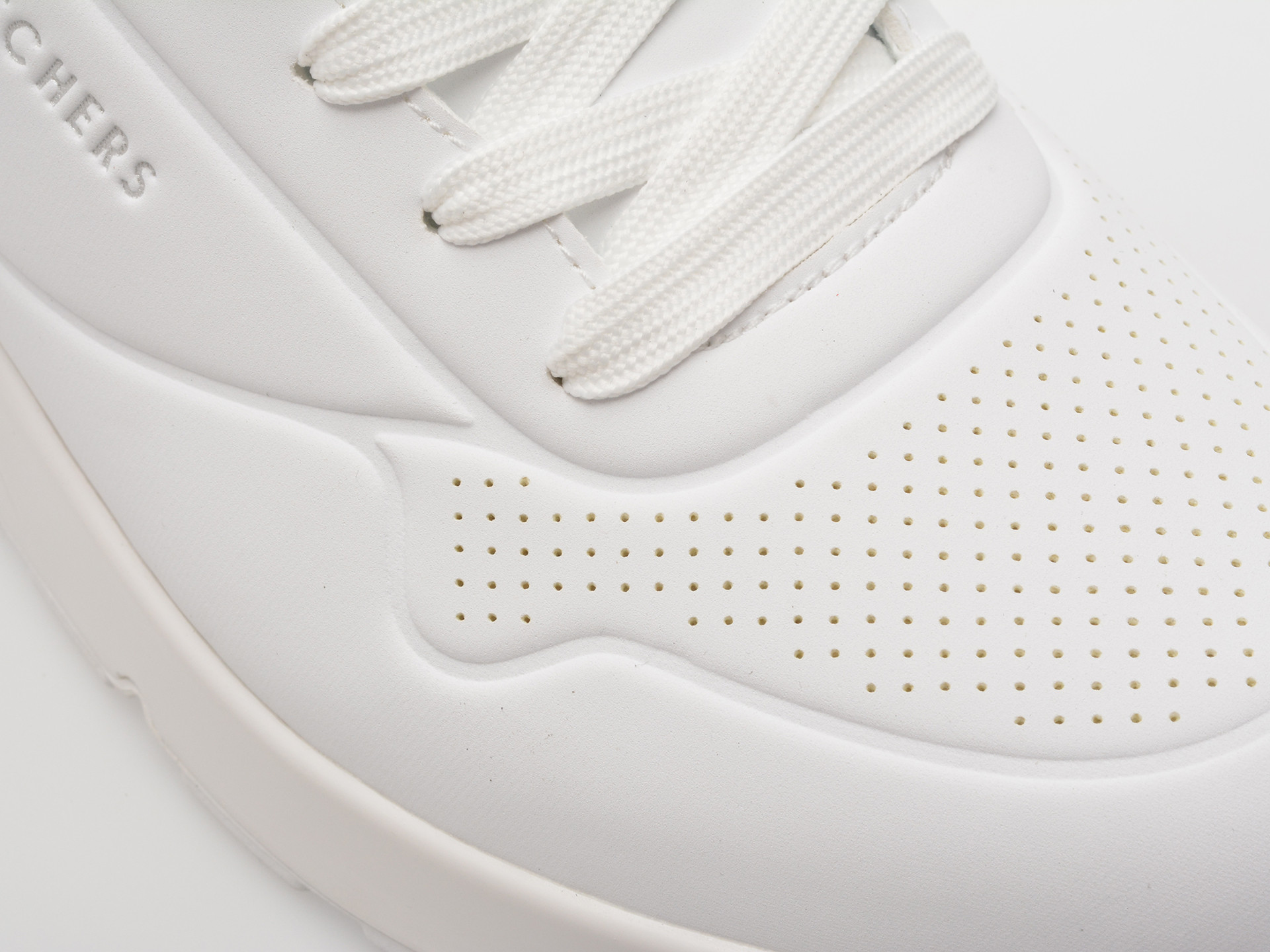 Pantofi sport SKECHERS albi, UNO, din piele ecologica