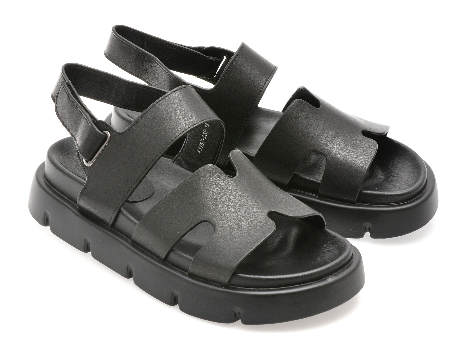 Sandale EPICA negre, 1157D32, din piele naturala