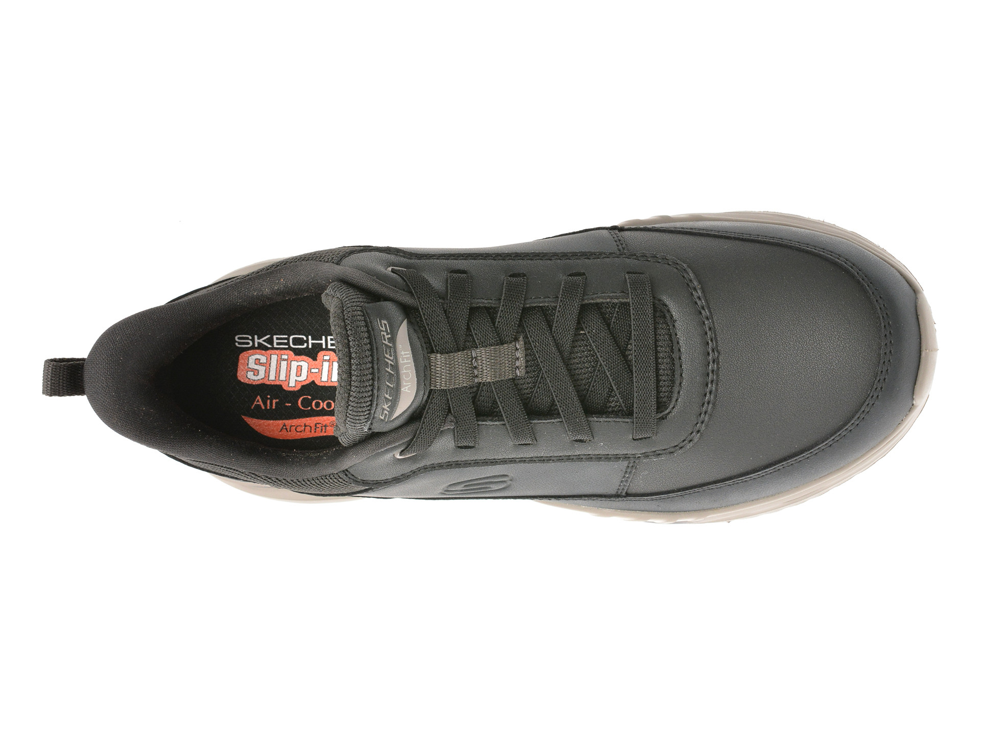 Pantofi sport SKECHERS negri, ARCH FIT ORVAN , din piele naturala