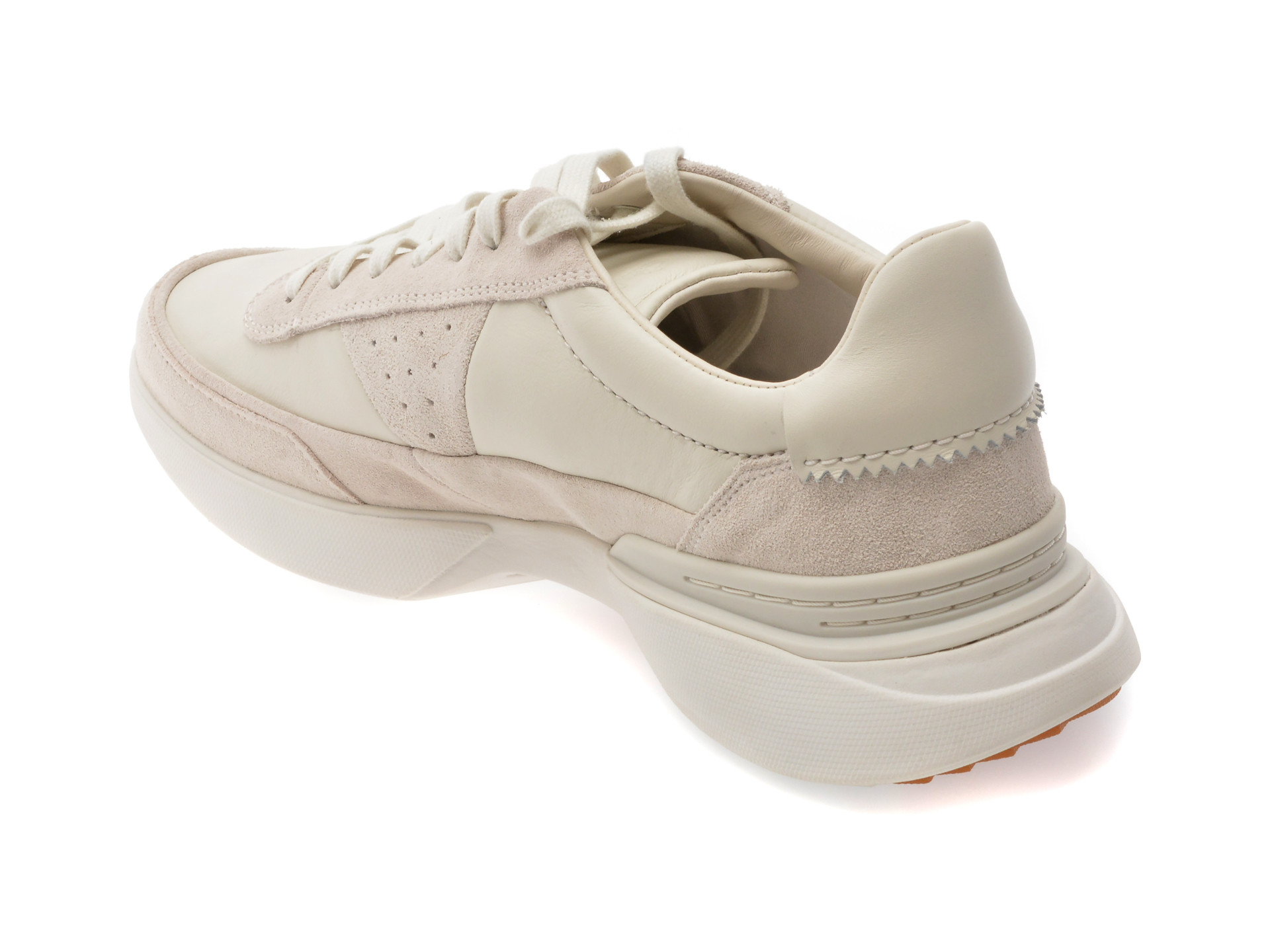 Pantofi sport CLARKS albi, CRAFT PACE, din piele naturala