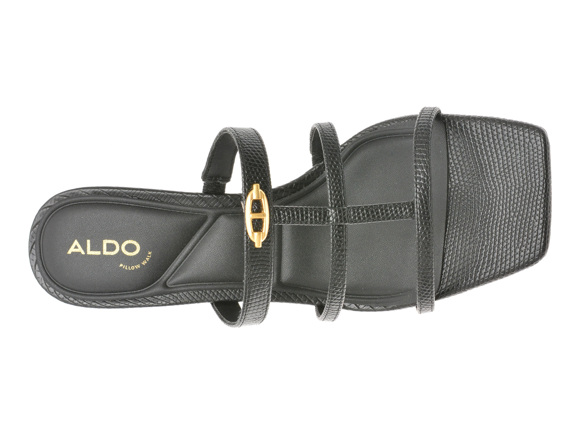 Papuci ALDO negri, GOLDEN GLOW 001, din piele ecologica