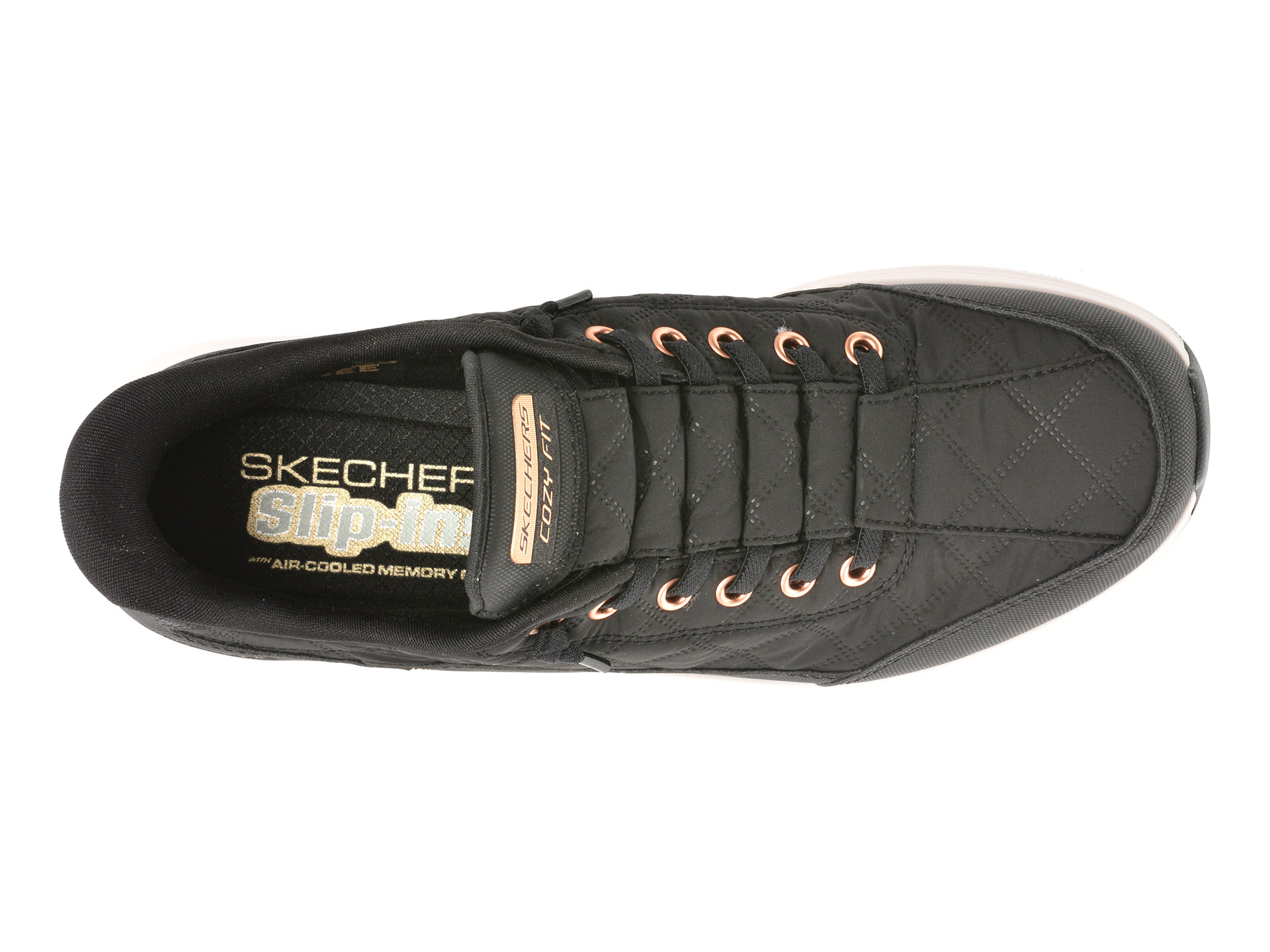 Pantofi sport SKECHERS negri, CONTOUR FOAM, din material textil