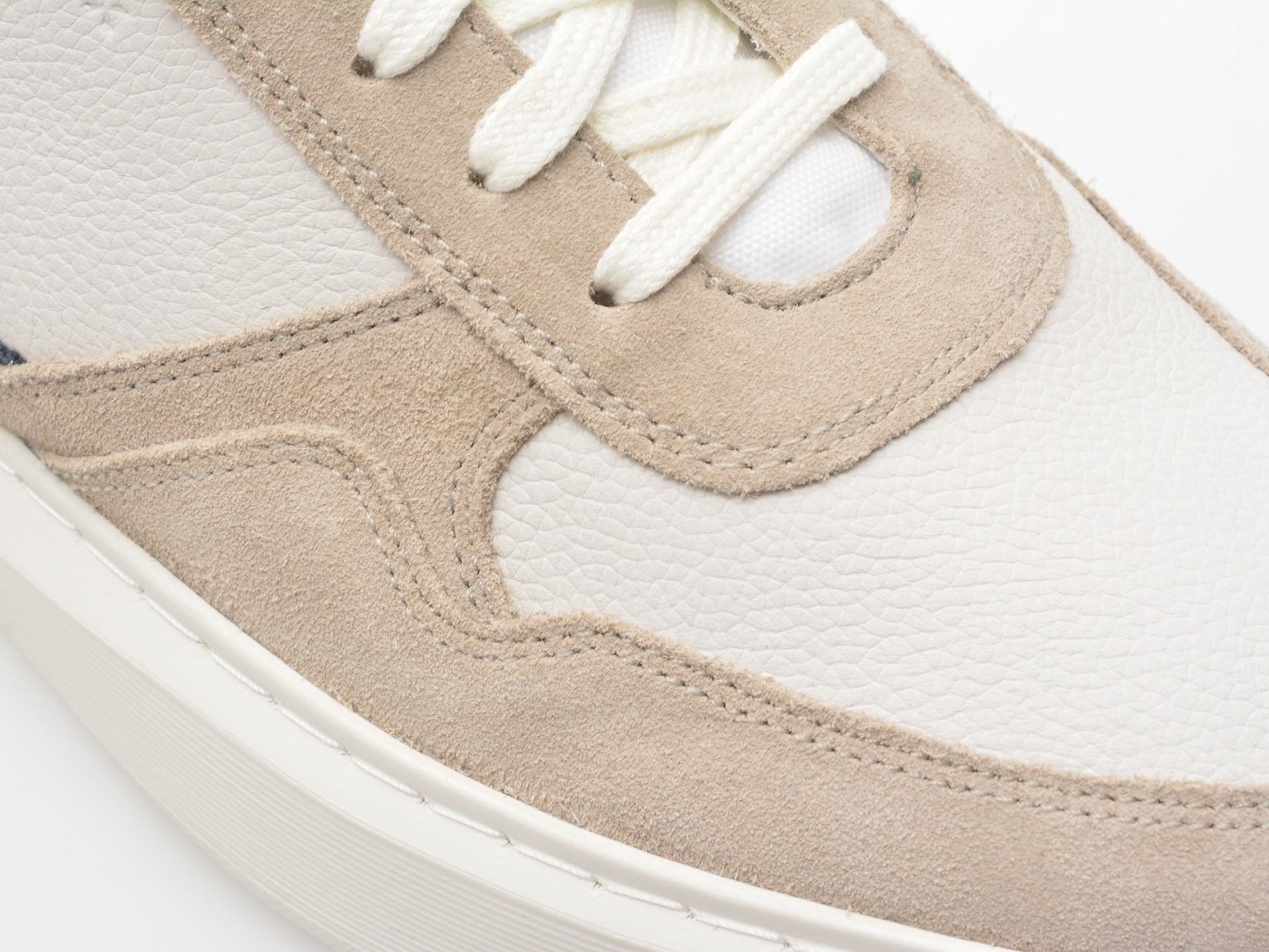 Pantofi sport GEOX albi, U465WA, din piele naturala