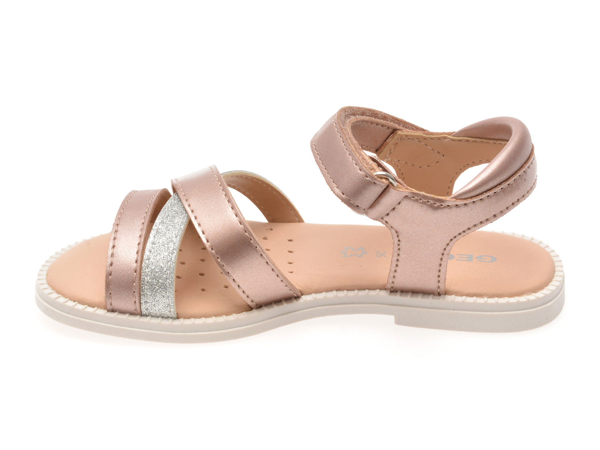 Sandale GEOX roz, J5235D, din piele ecologica