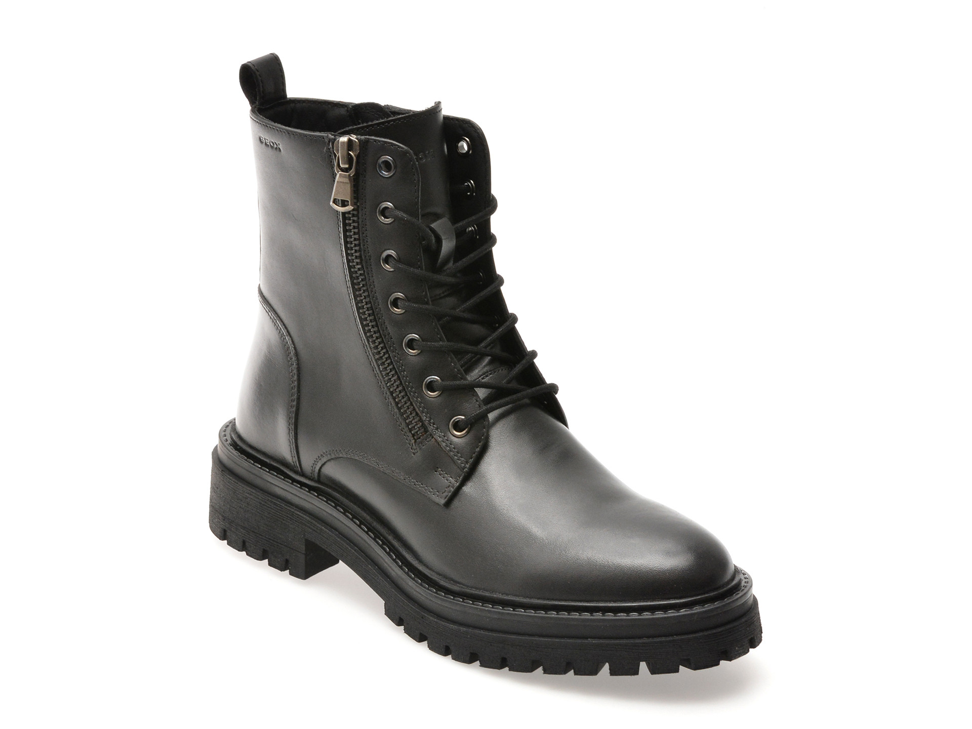 Bocanci GEOX negri, D16HRF, din piele naturala