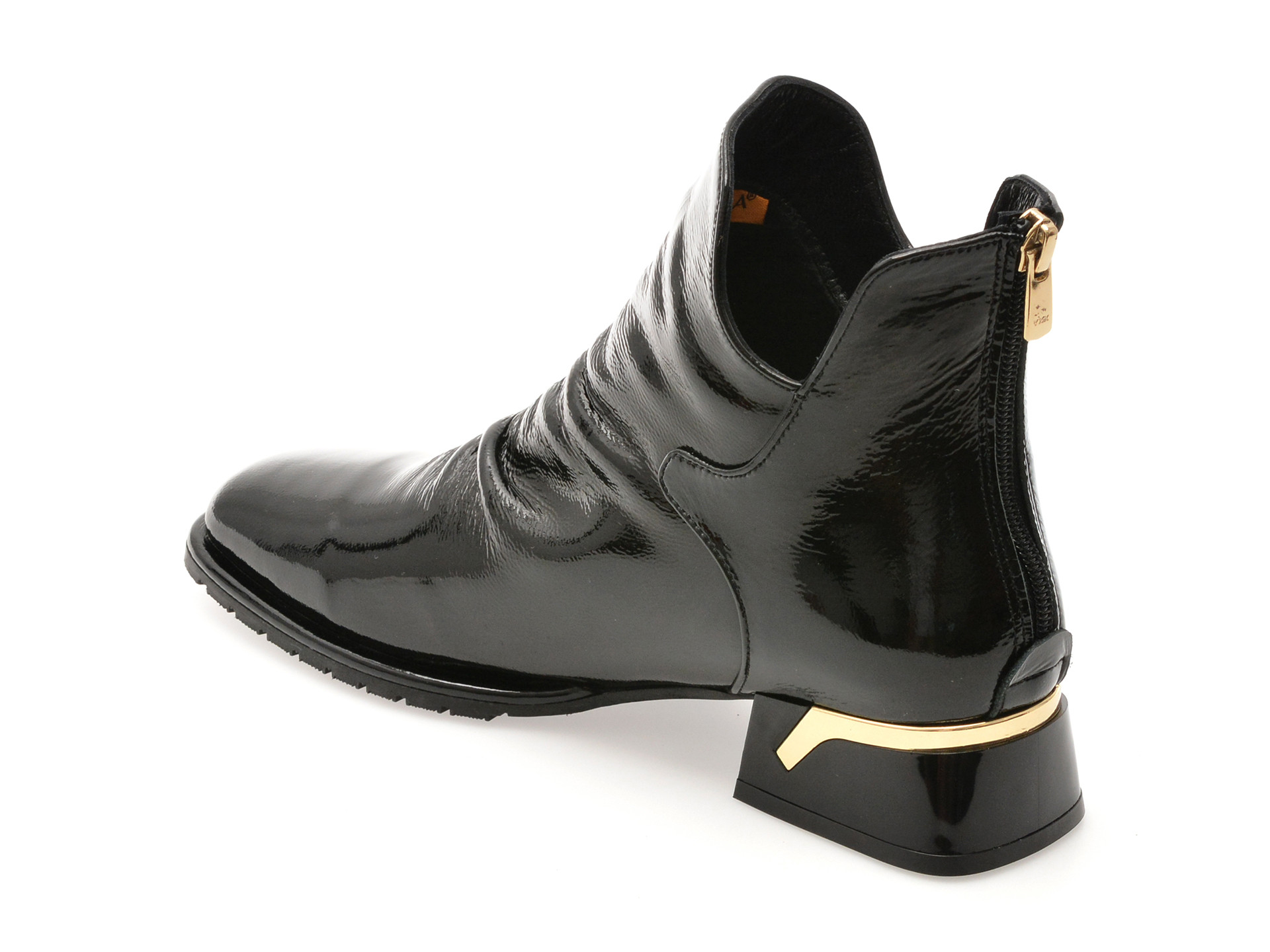 Ghete EPICA negre, 531227, din piele naturala lacuita