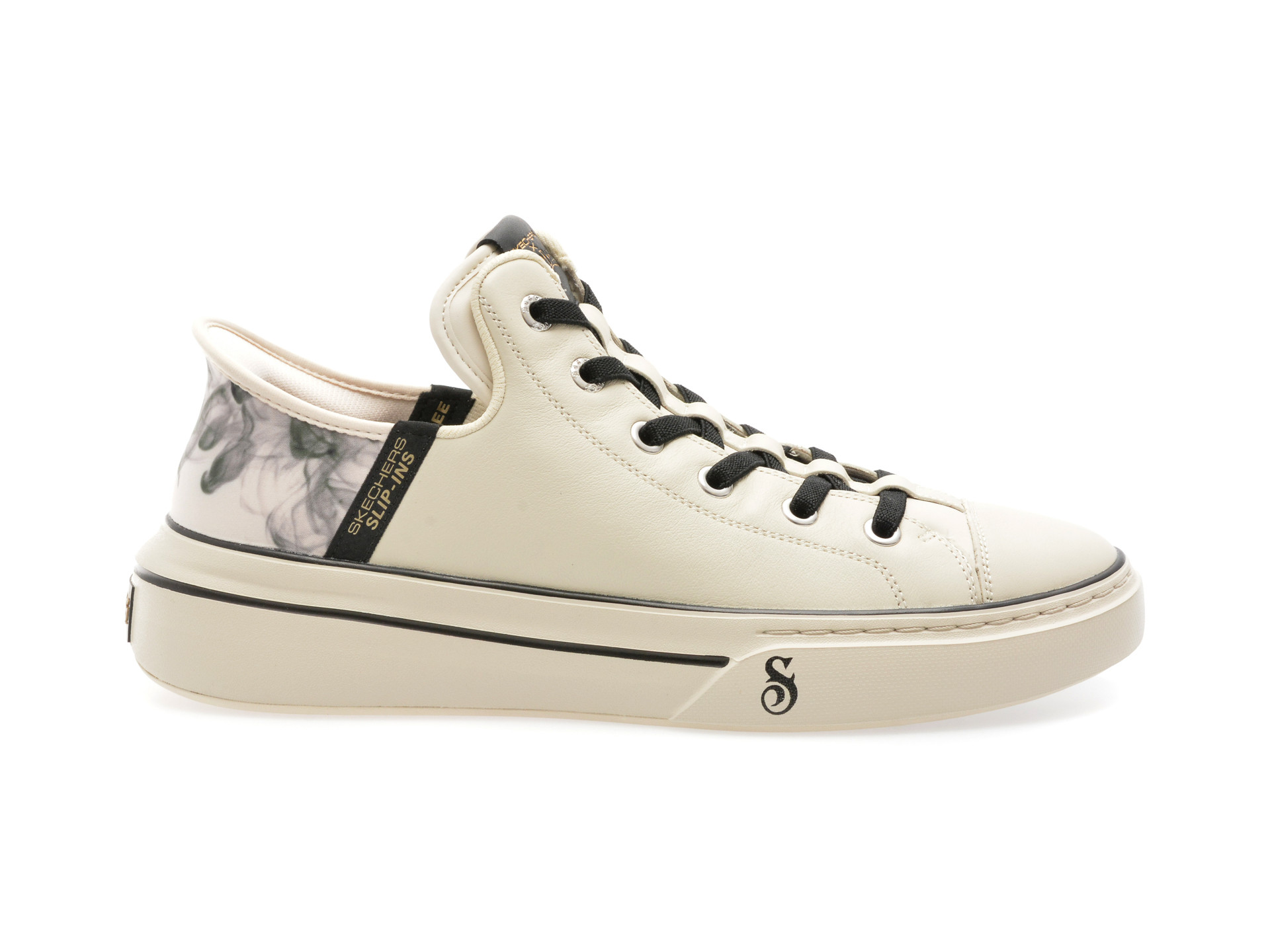 Pantofi sport SKECHERS bej, SNOOP ONE, din piele naturala