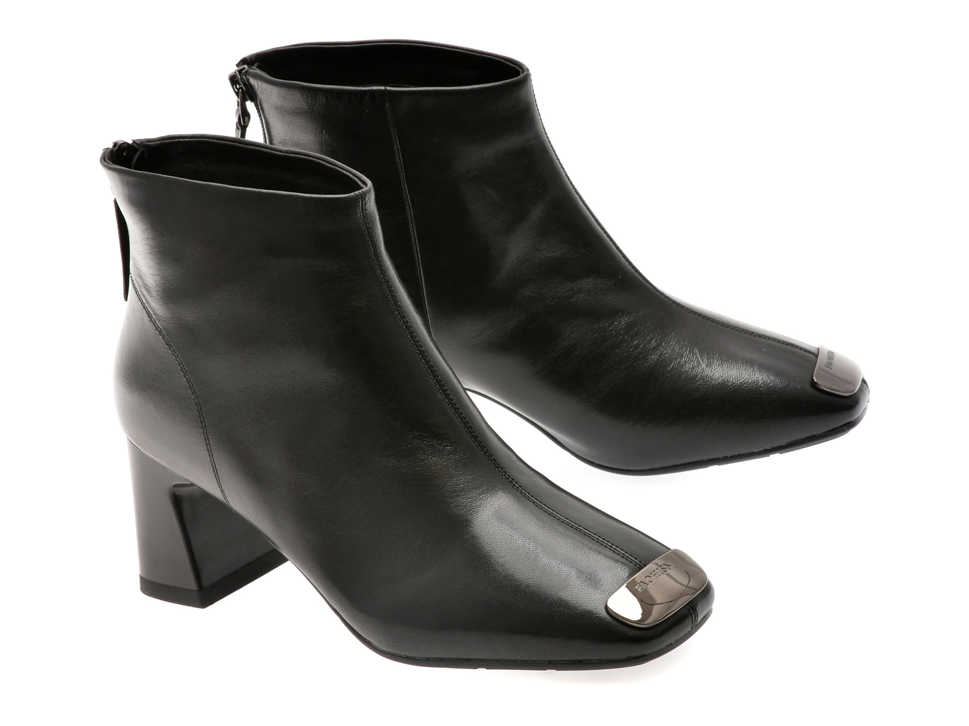 Botine EPICA negre, M32120, din piele naturala