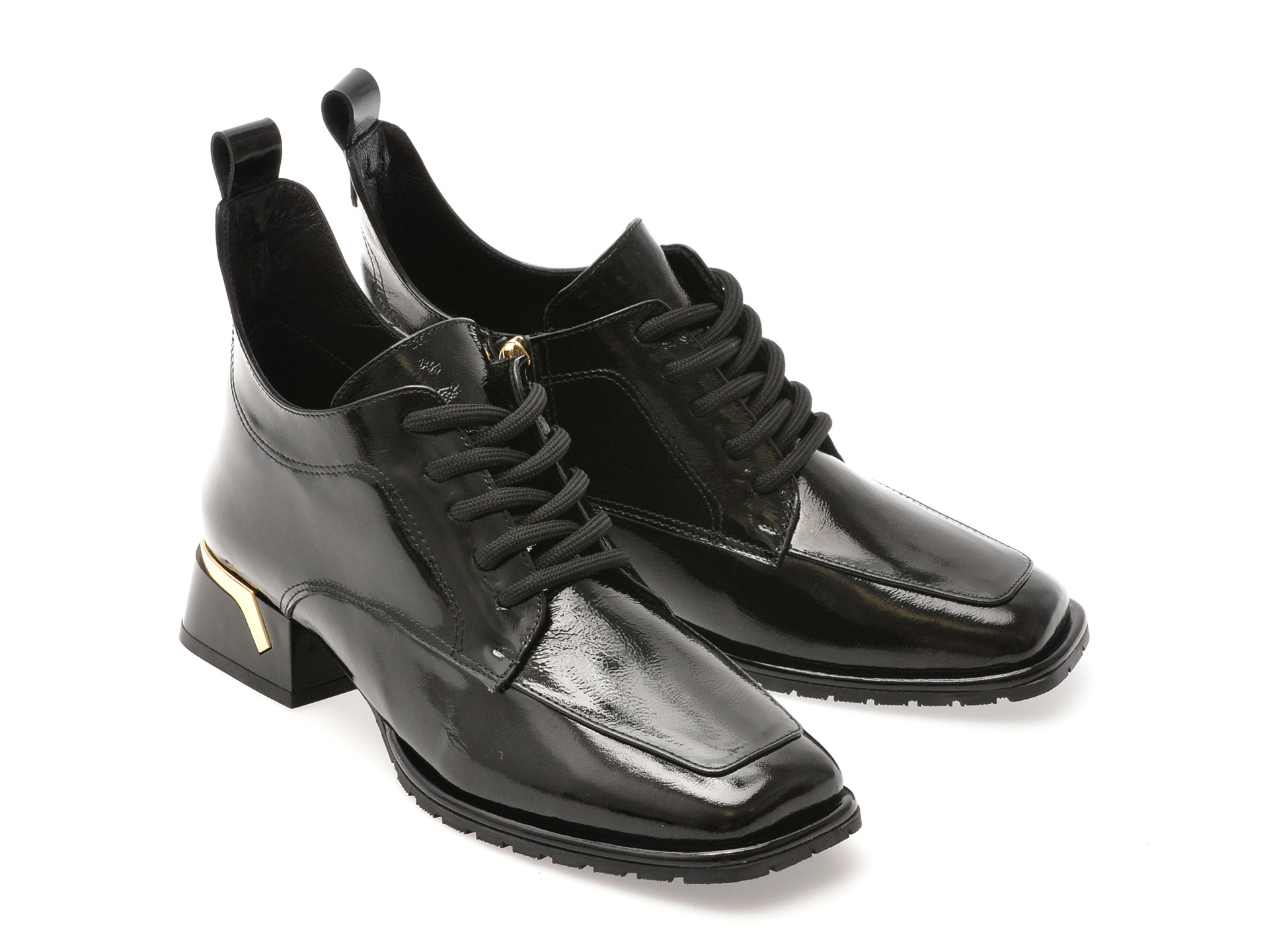 Ghete EPICA negre, 5312091, din piele naturala lacuita