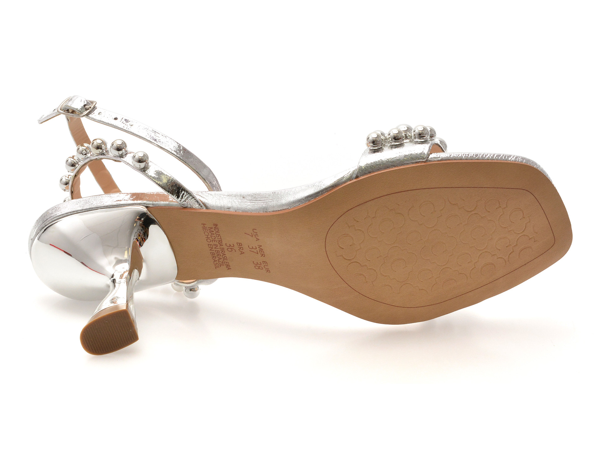 Sandale elegante EPICA argintii, 2541001, din piele naturala