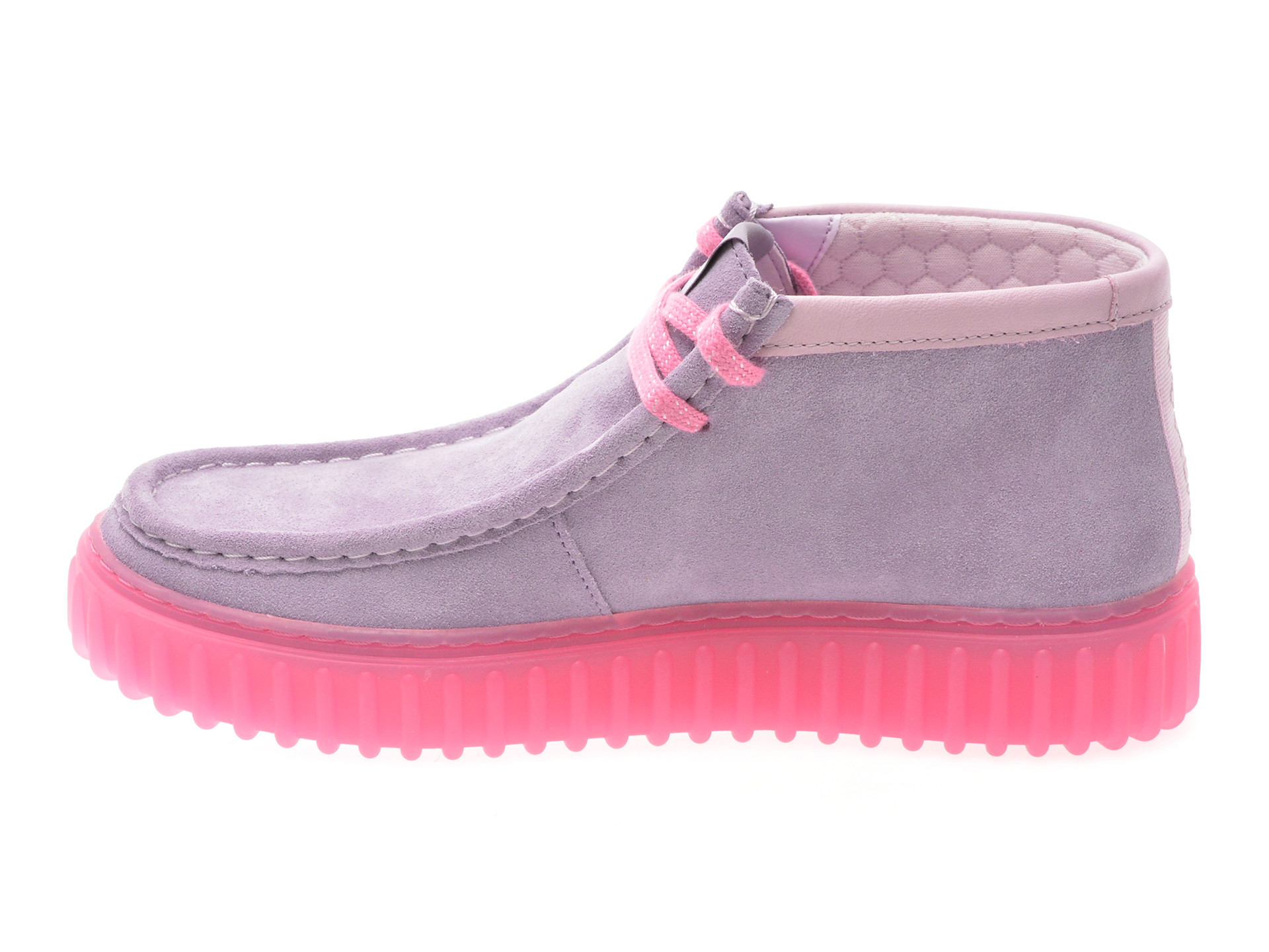 Ghete CLARKS roz, TORHILL EXPLORE, din piele intoarsa
