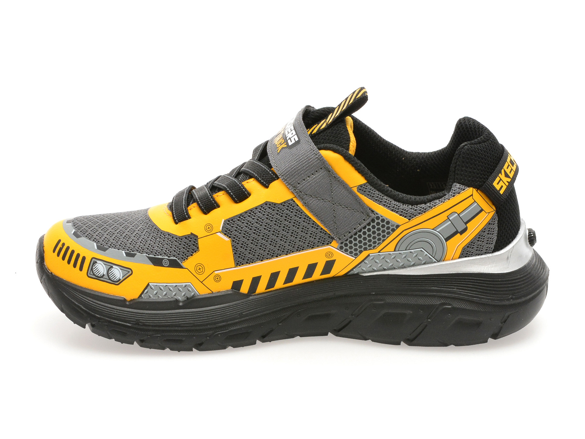 Pantofi sport SKECHERS galbeni, SKECH TRACKS, din material textil