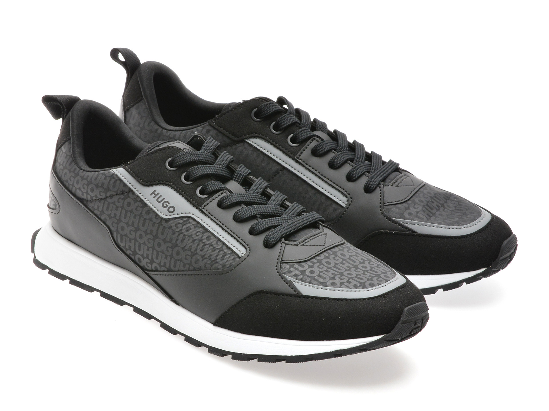 Pantofi sport HUGO negri, 6205, din material textil