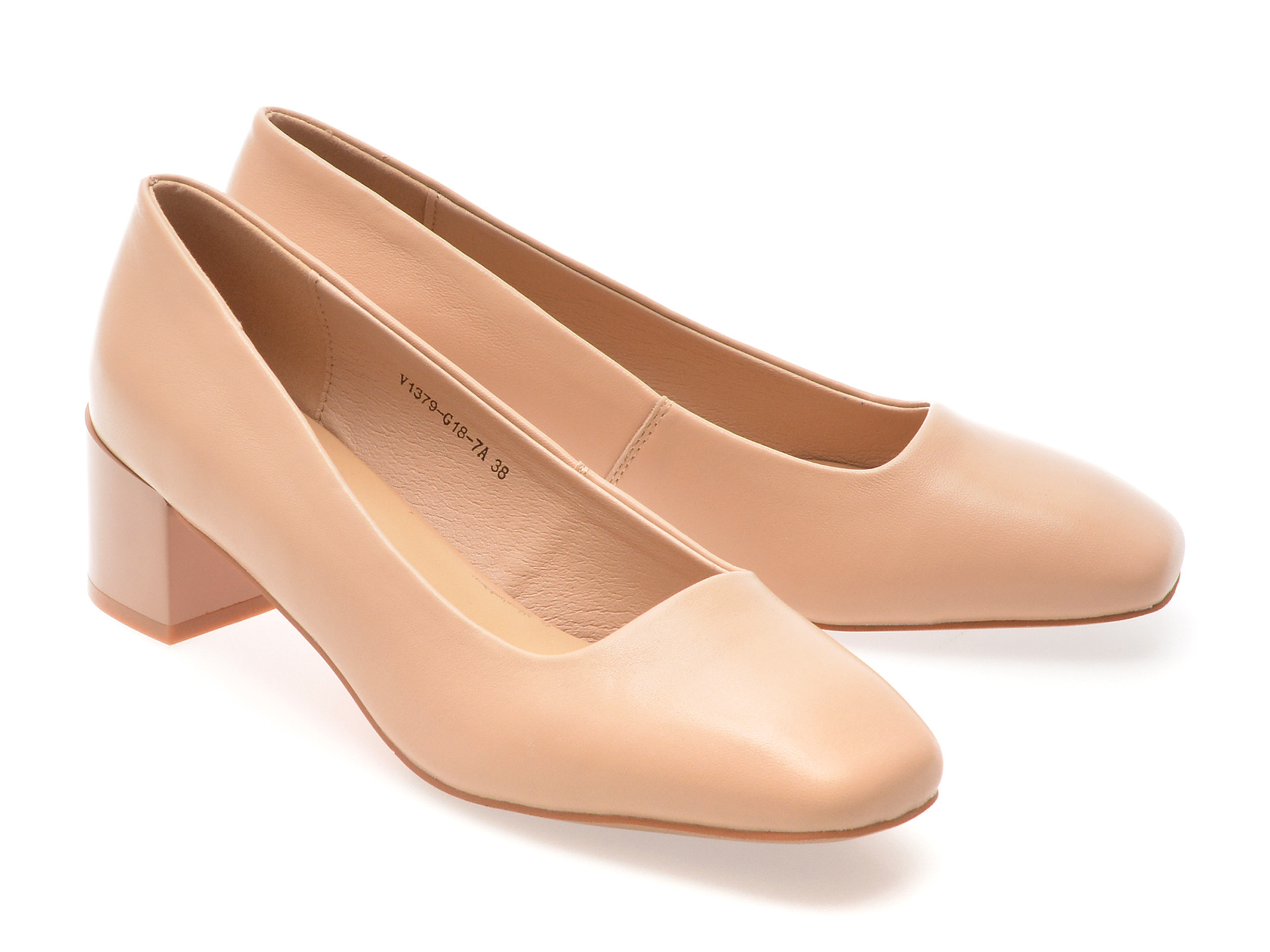 Pantofi EPICA nude, 1379G18, din piele naturala