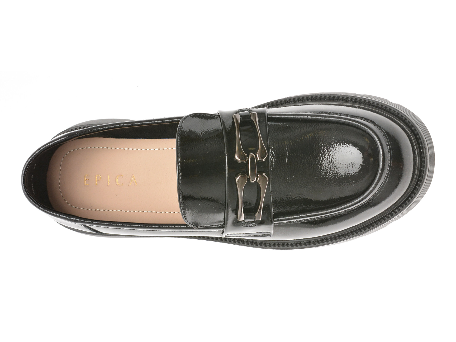 Mocasini EPICA negri, 950, din piele naturala lacuita