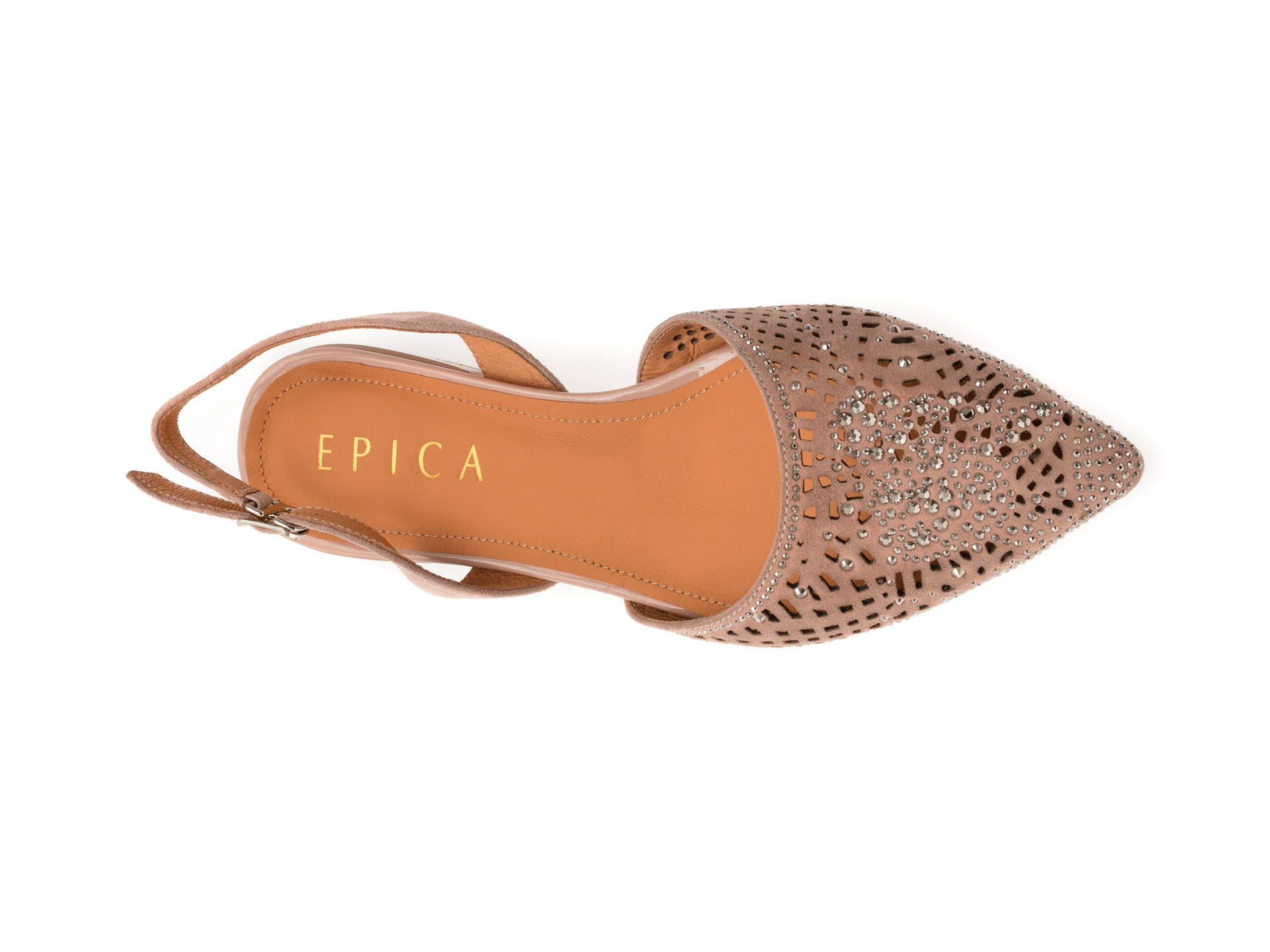 Pantofi EPICA nude, K852, din piele intoarsa