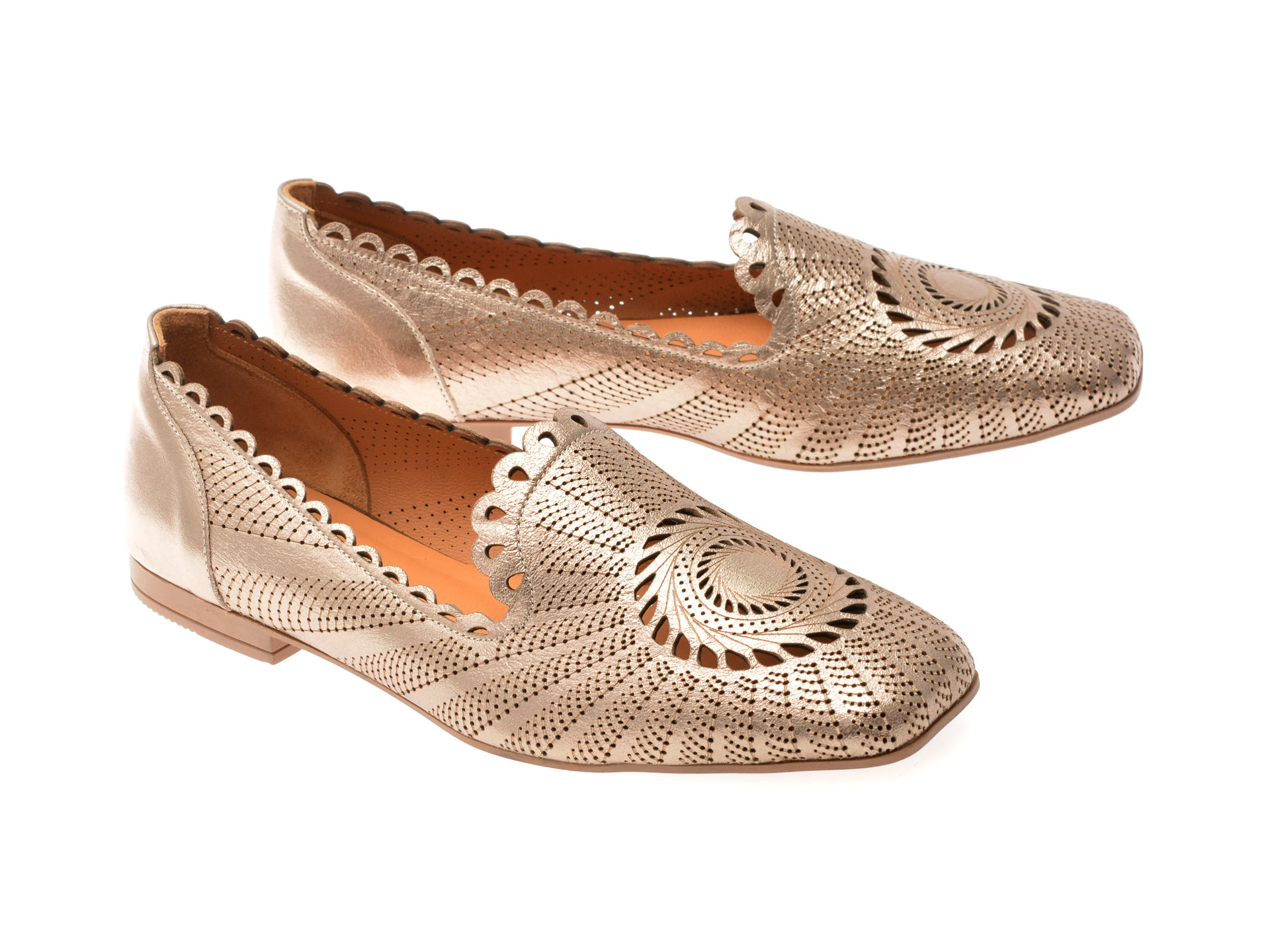 Mocasini IMAGE aurii, 3512456, din piele naturala