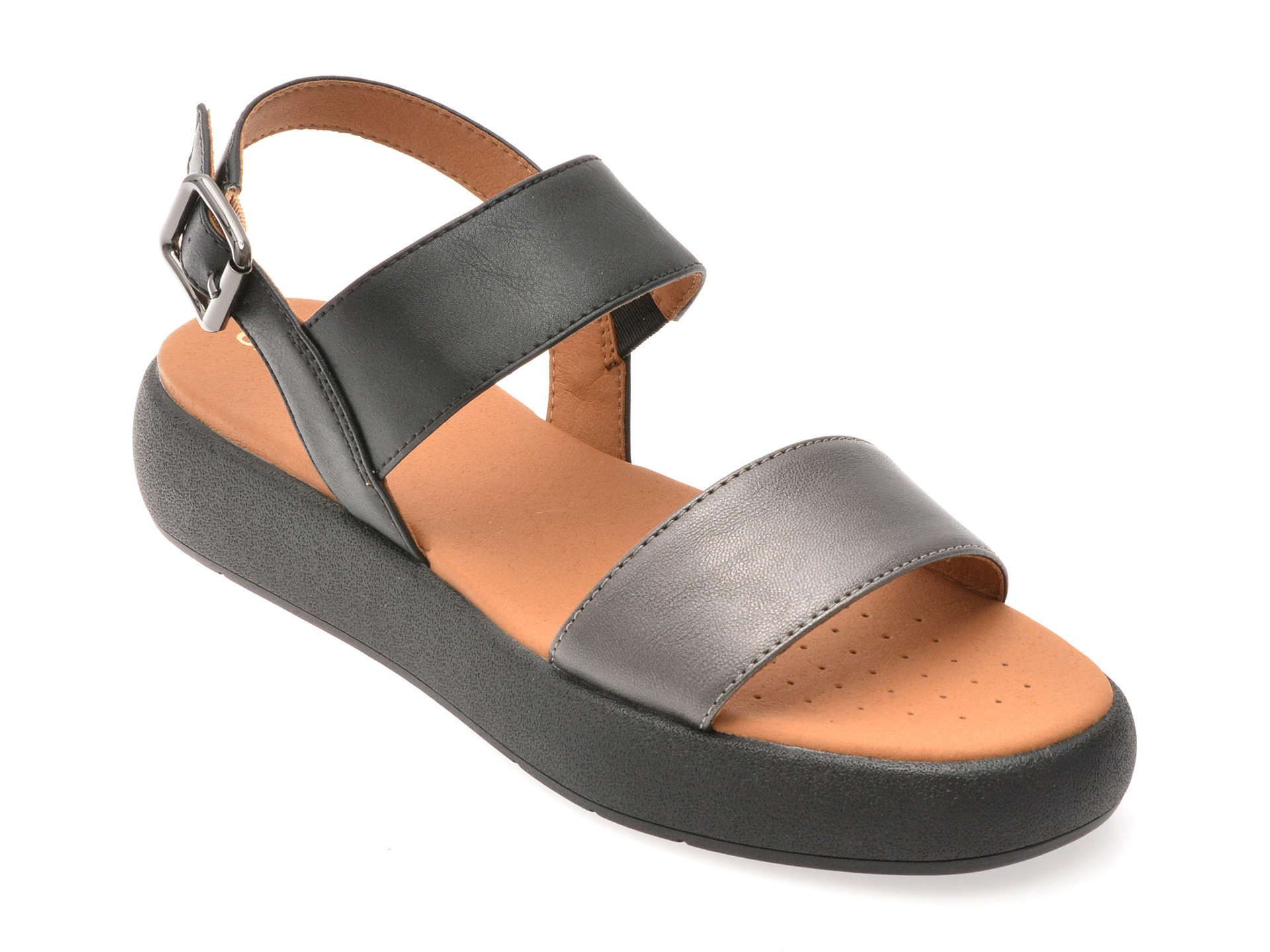 Sandale GEOX negre, D550NA, din piele ecologica