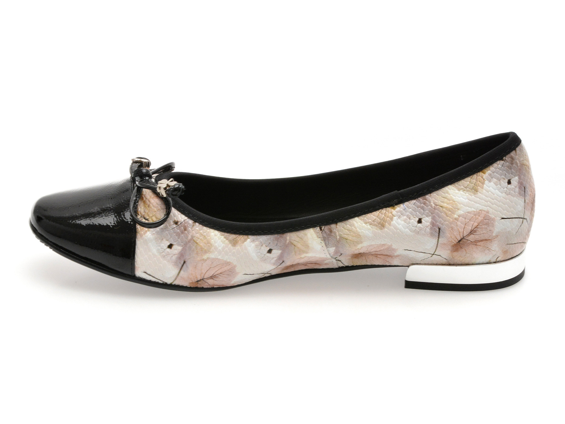 Balerini EPICA albi, 2956, din piele naturala