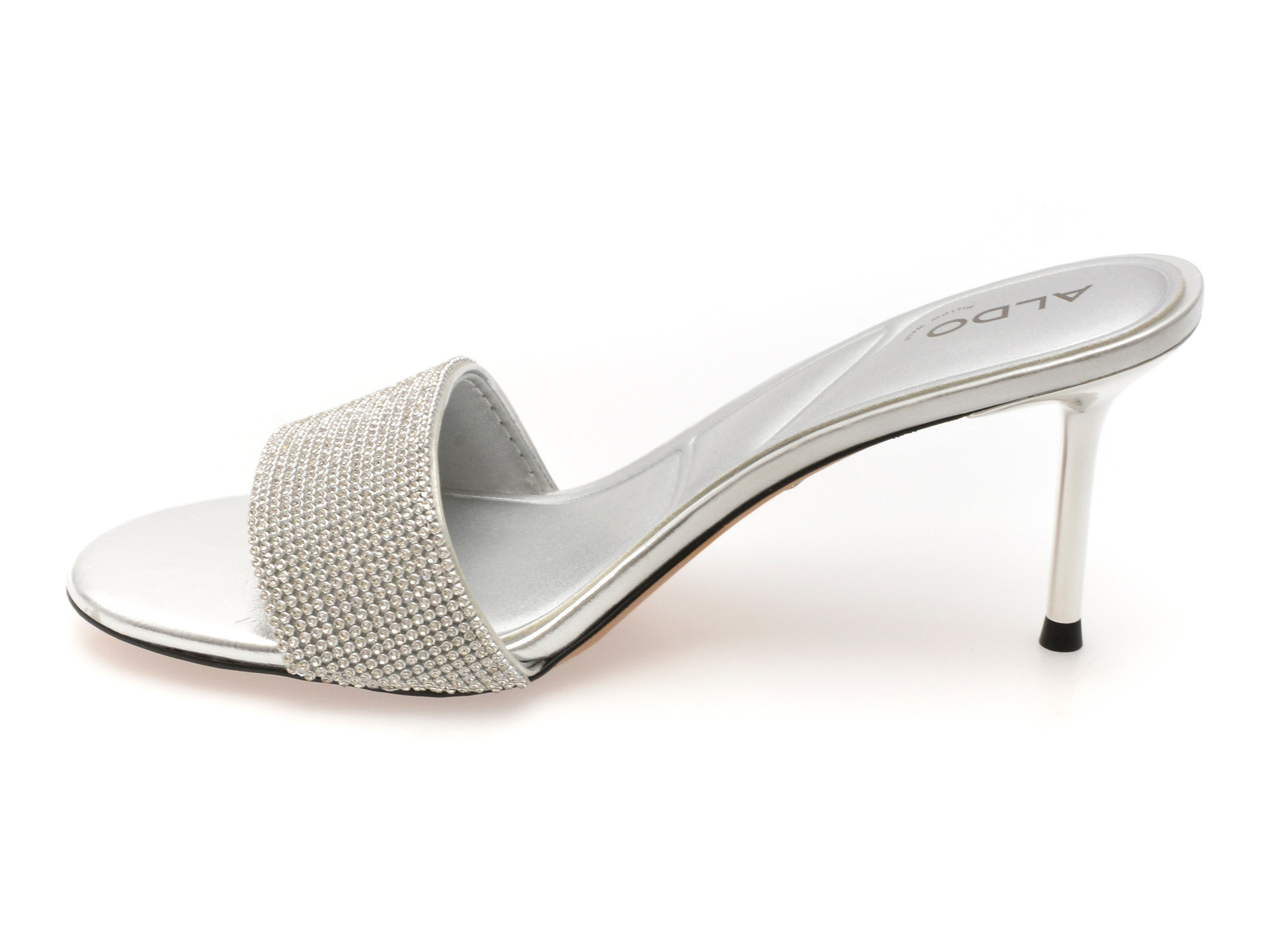 Papuci ALDO argintii, ETERNALLY 040, din piele ecologica