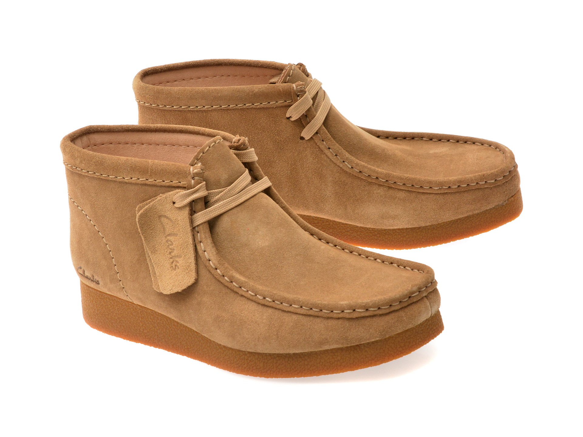Ghete CLARKS maro, WALEVBT, din piele intoarsa