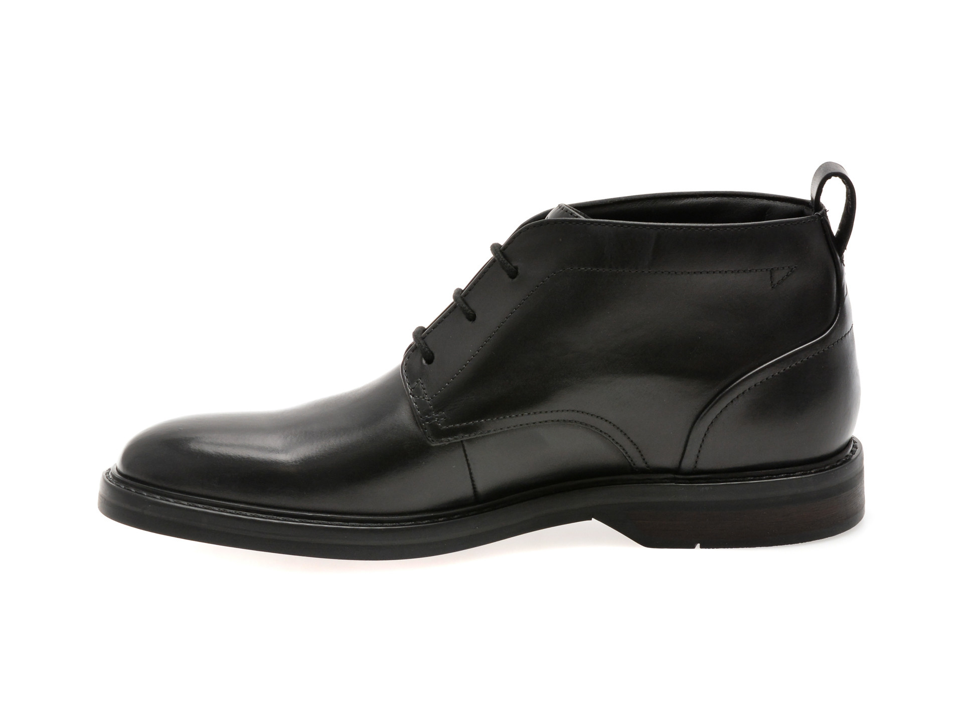 Ghete elegante CLARKS negre, ALDWIN CHUKKA, din piele naturala
