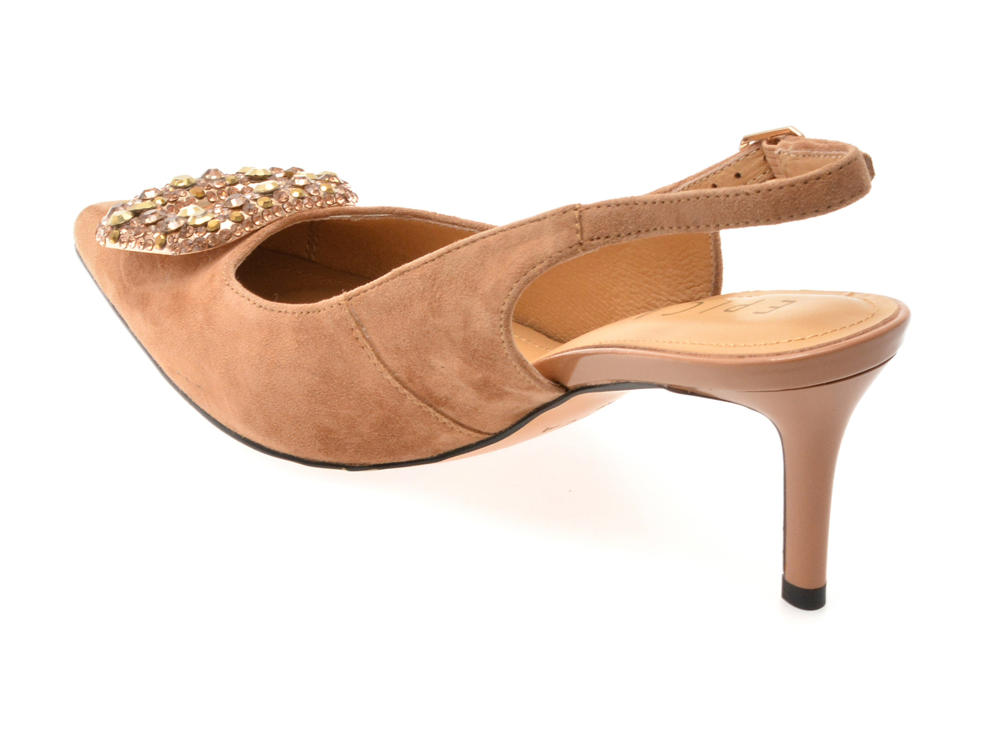 Pantofi eleganti EPICA maro, 4A386, din piele intoarsa