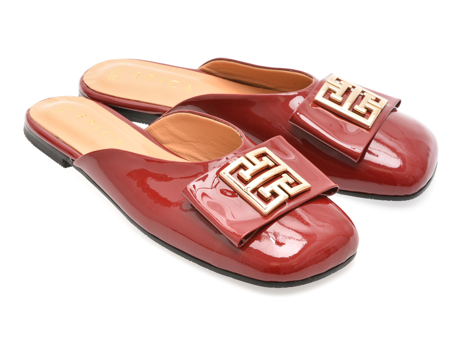 Papuci EPICA rosii, 6296012, din piele naturala lacuita