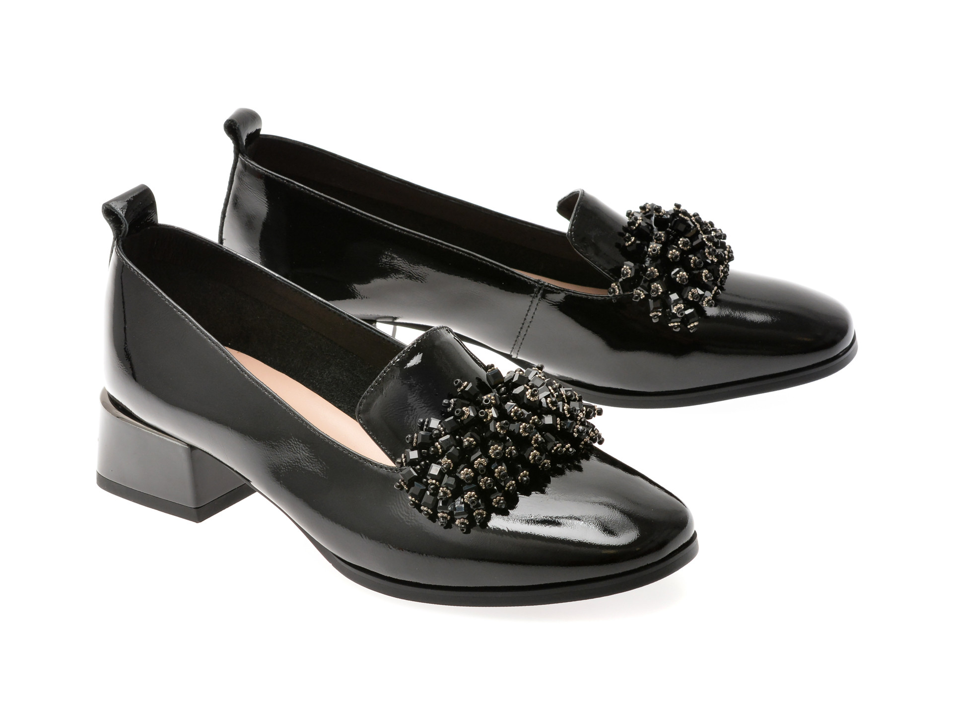 Pantofi EPICA negri, 3433, din piele naturala lacuita