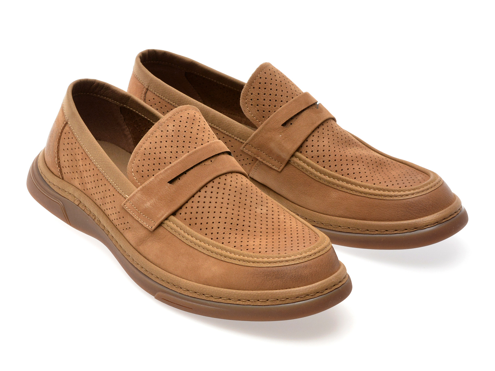 Mocasini EPICA kaki, N03073, din piele intoarsa