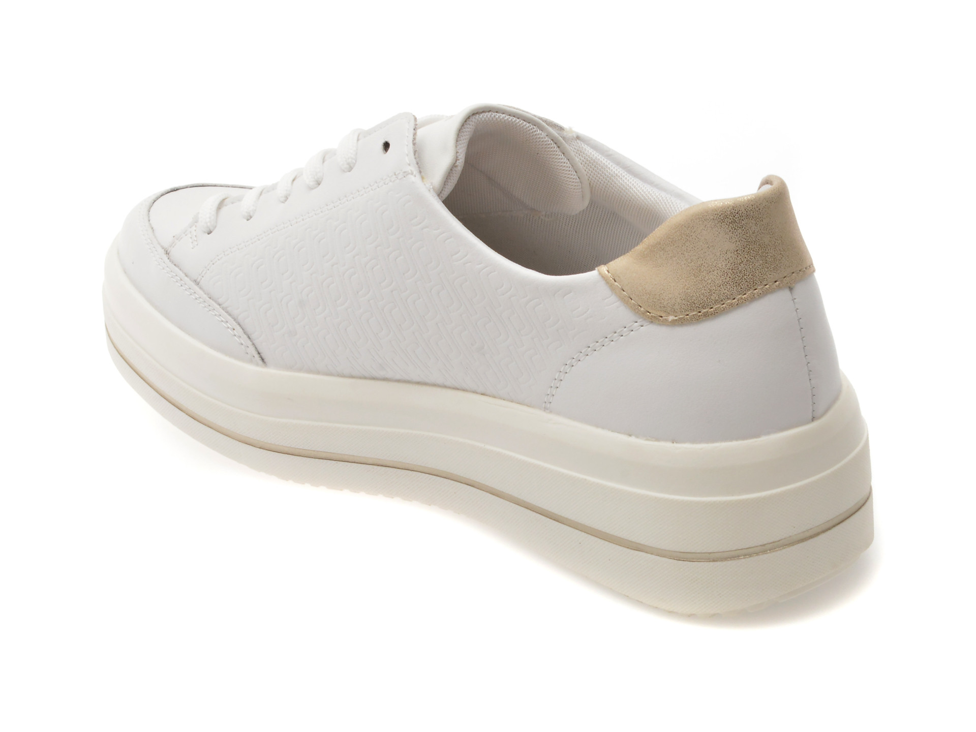 Pantofi sport REMONTE albi, D1C07, din piele naturala