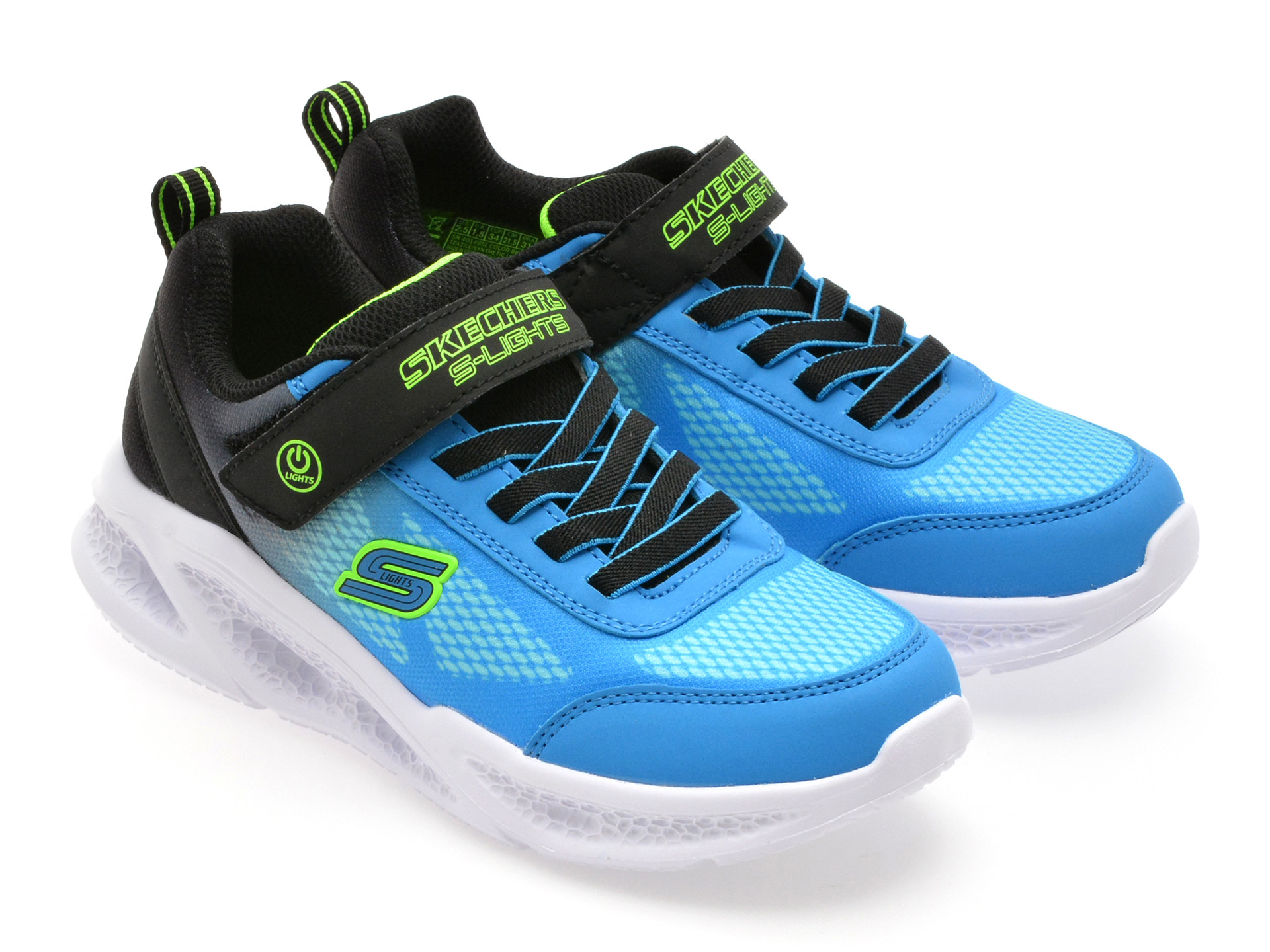Pantofi sport SKECHERS albastri, METEOR-LIGHTS, din material textil