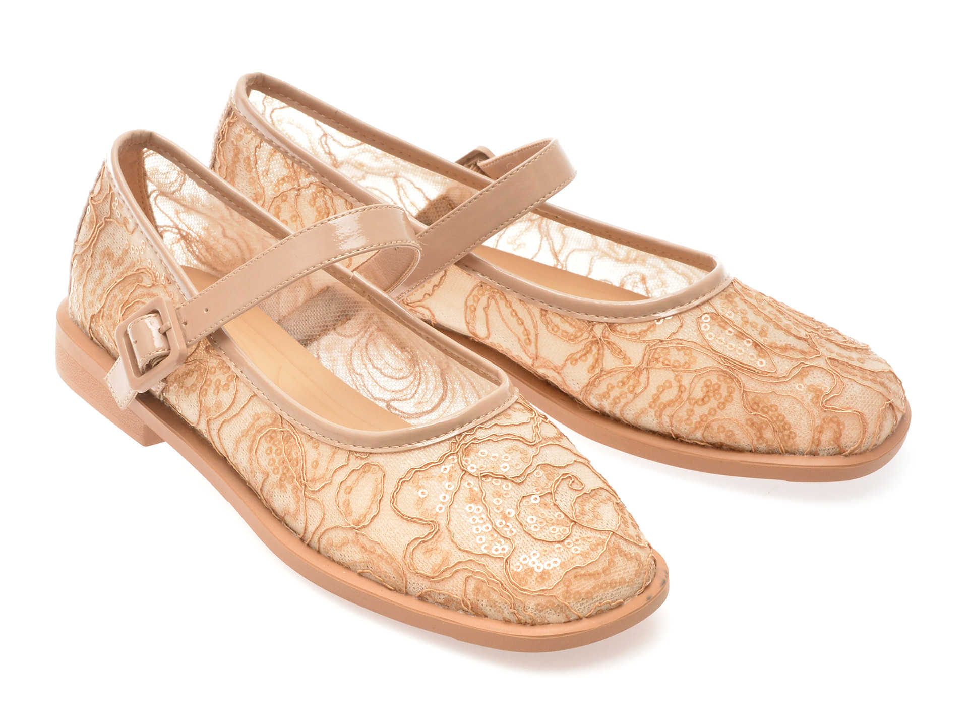 Balerini EPICA nude, V732G26, din material textil