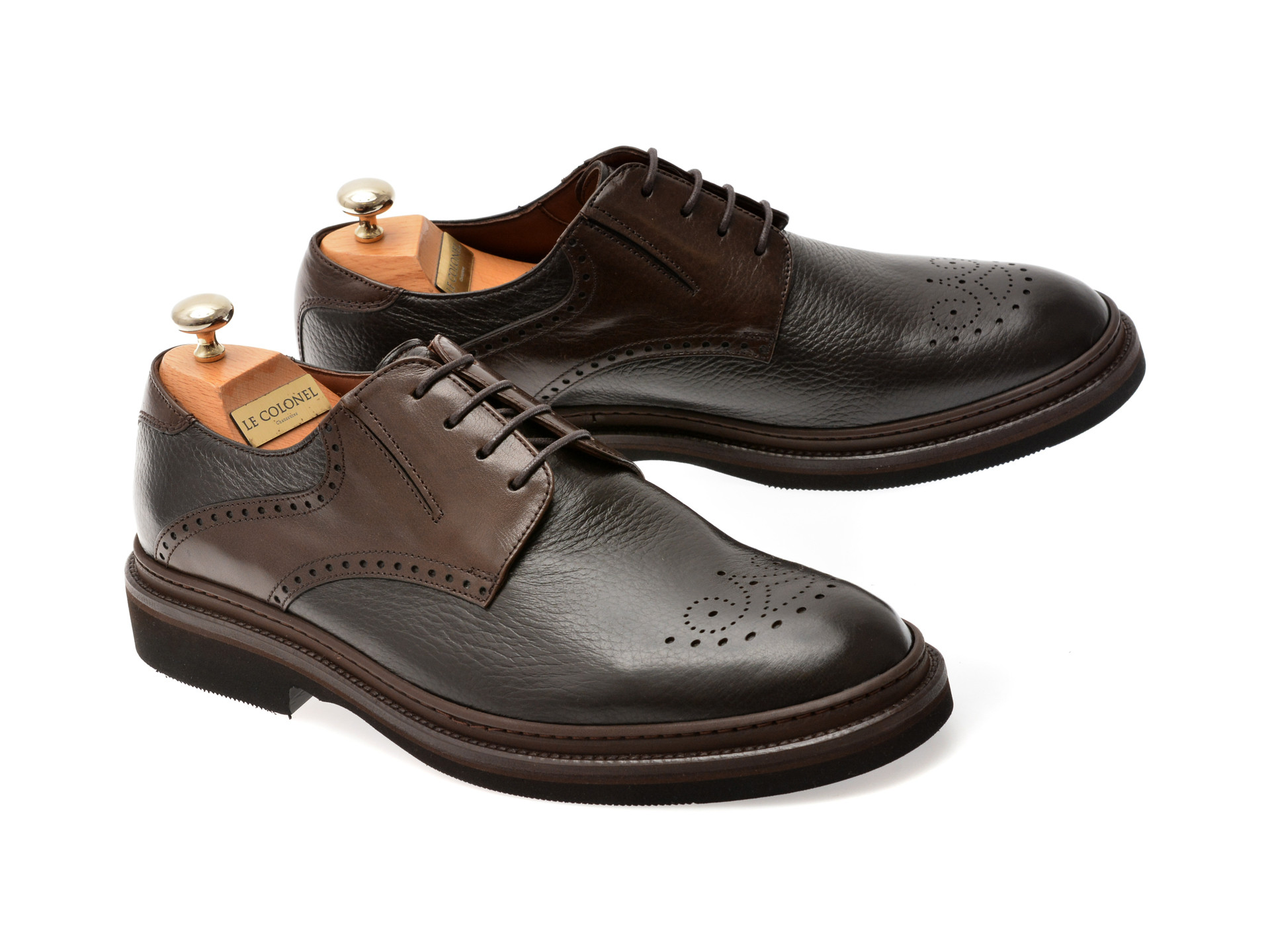 Pantofi eleganti LE COLONEL maro, 61722, din piele naturala