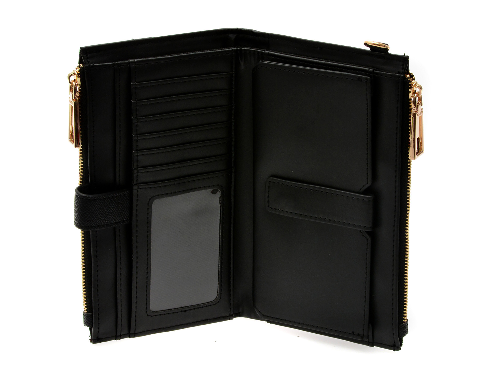 Portofel ALDO negru, RORBAG 001, din piele ecologica